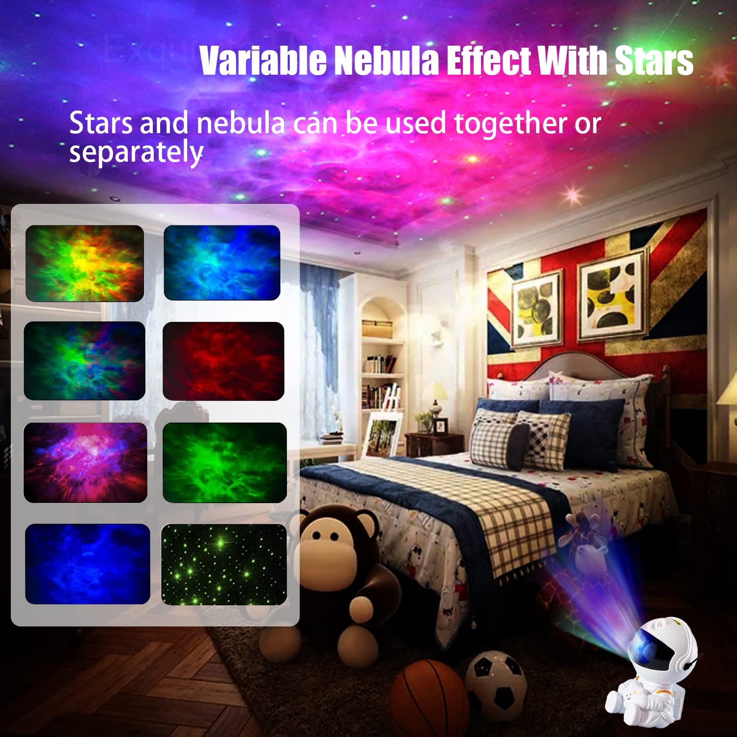 Hlkzine Astronaut Star Projector, Galaxy Projector Light, Kids Night Light, Nebula Star Ceiling Night Light With Remote, For Birthdays, Valentine'S Day, Christmas