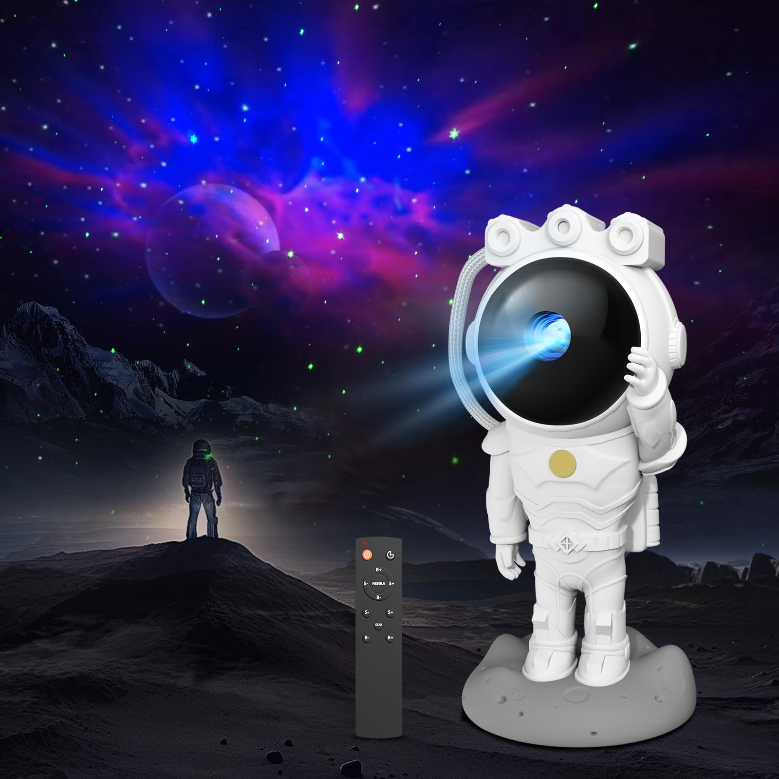 Wiedalk Astronaut Galaxy Projector,Starry Nebula Ceiling Lamp With Timer And Remote, Star Projector For Bedroom,Led Night Light For Kids， For Adults, Christmas, Birthday,Home Decor Aesthetic