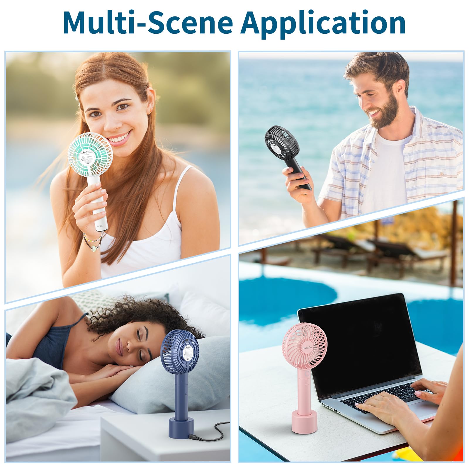 Handfan Mini Handheld Fan, Rechargeable Personal Hand Fans For Women, Electric Cooling Fan For Desk