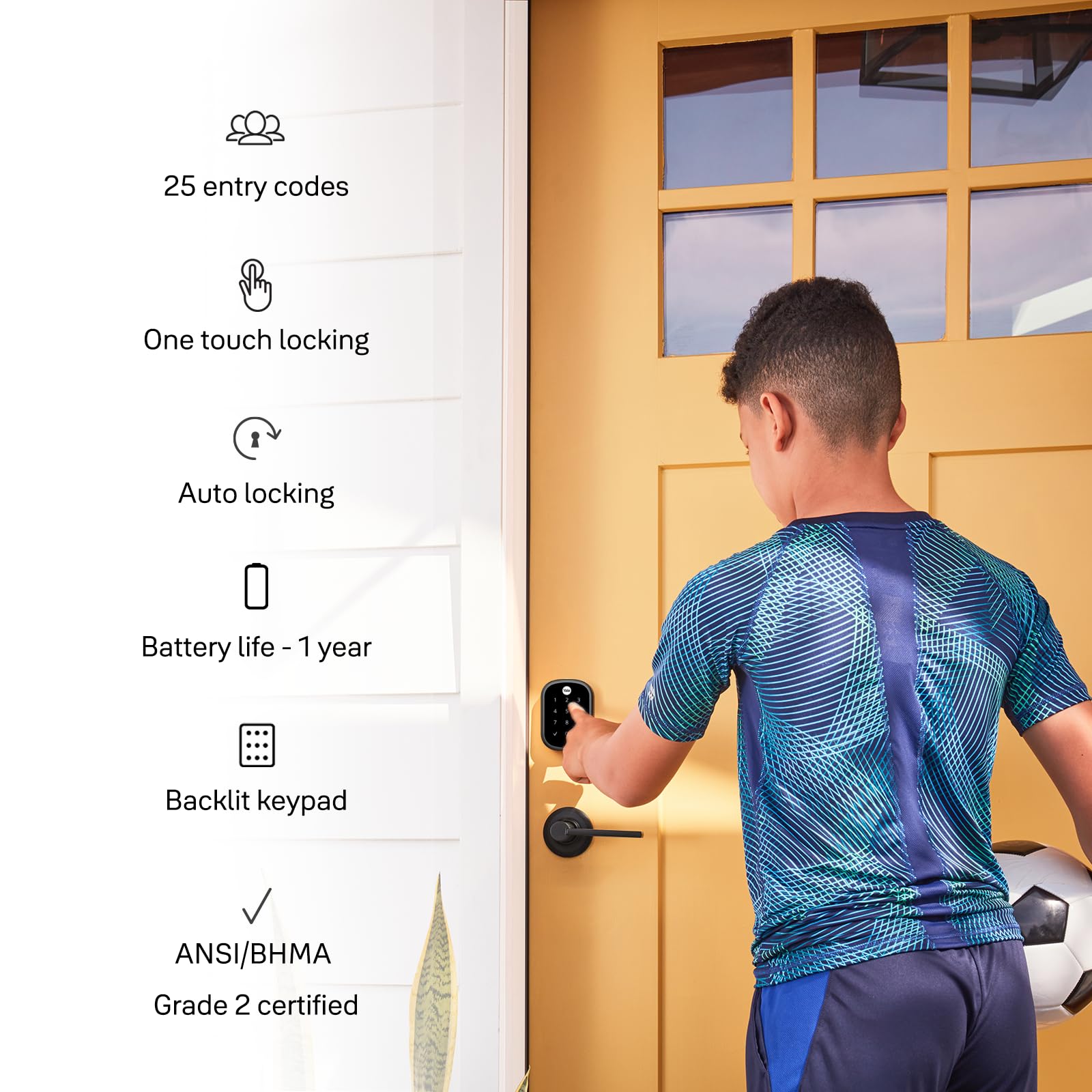 Yale Security Keyless Entry Touchscreen Deadbolt - Unlock Using Your Entry Code - No App Or Connectivity - Black Suede