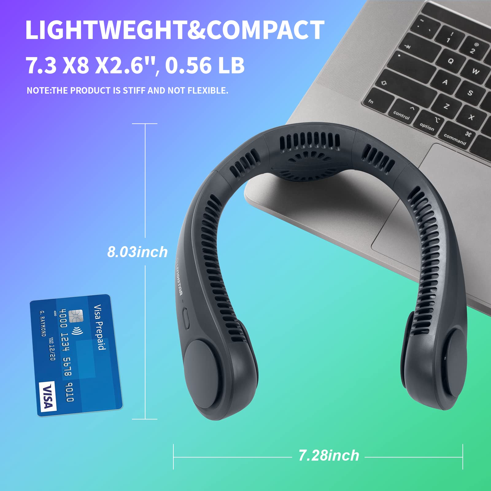 Portable Neck Fan With 3 Motors & 4000 Mah Battery - Hands-Free Wearable Cooling, Usb Rechargeable