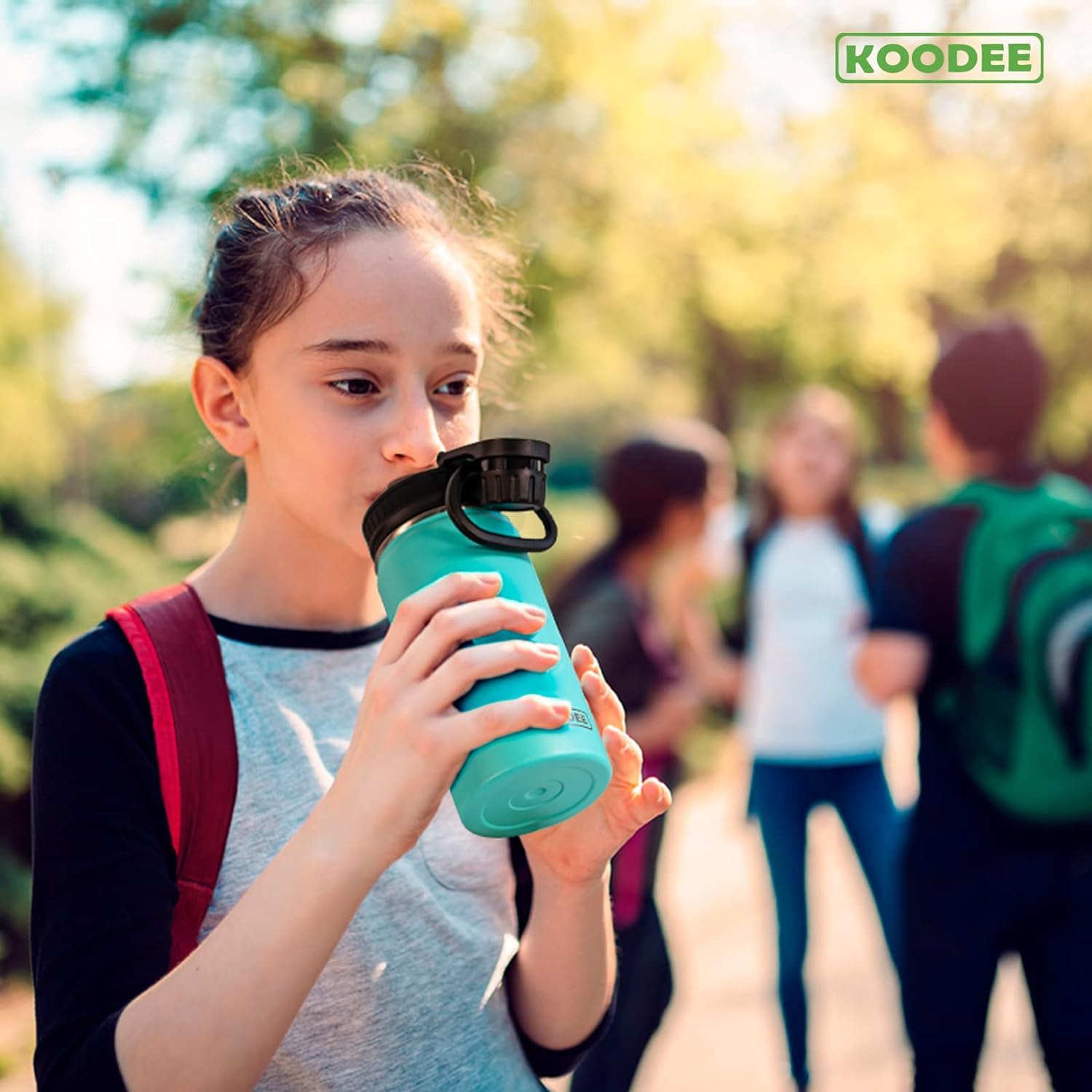 Koodee Water Bottle For School-16 Oz Stainless Steel Triple Wall Vacuum Insulated Water Bottle