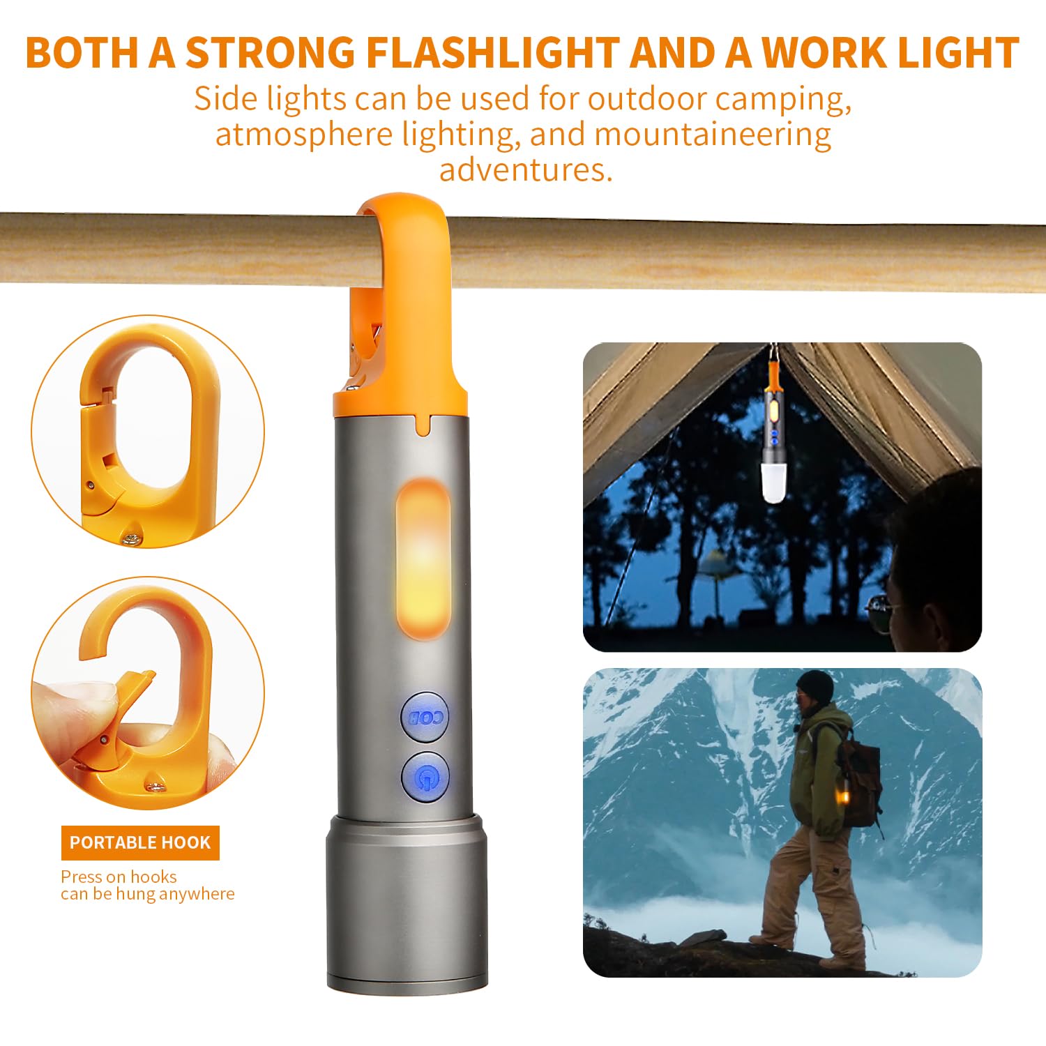 Sursnong X723 Led Flashlights With 3000 High Lumens - Bright Zoomable Rechargeable Flashlights With 9 Modes For Home, Ipx6 Waterproof Small Flashlight For Emergencies, Camping, Hiking And Outdoor Use