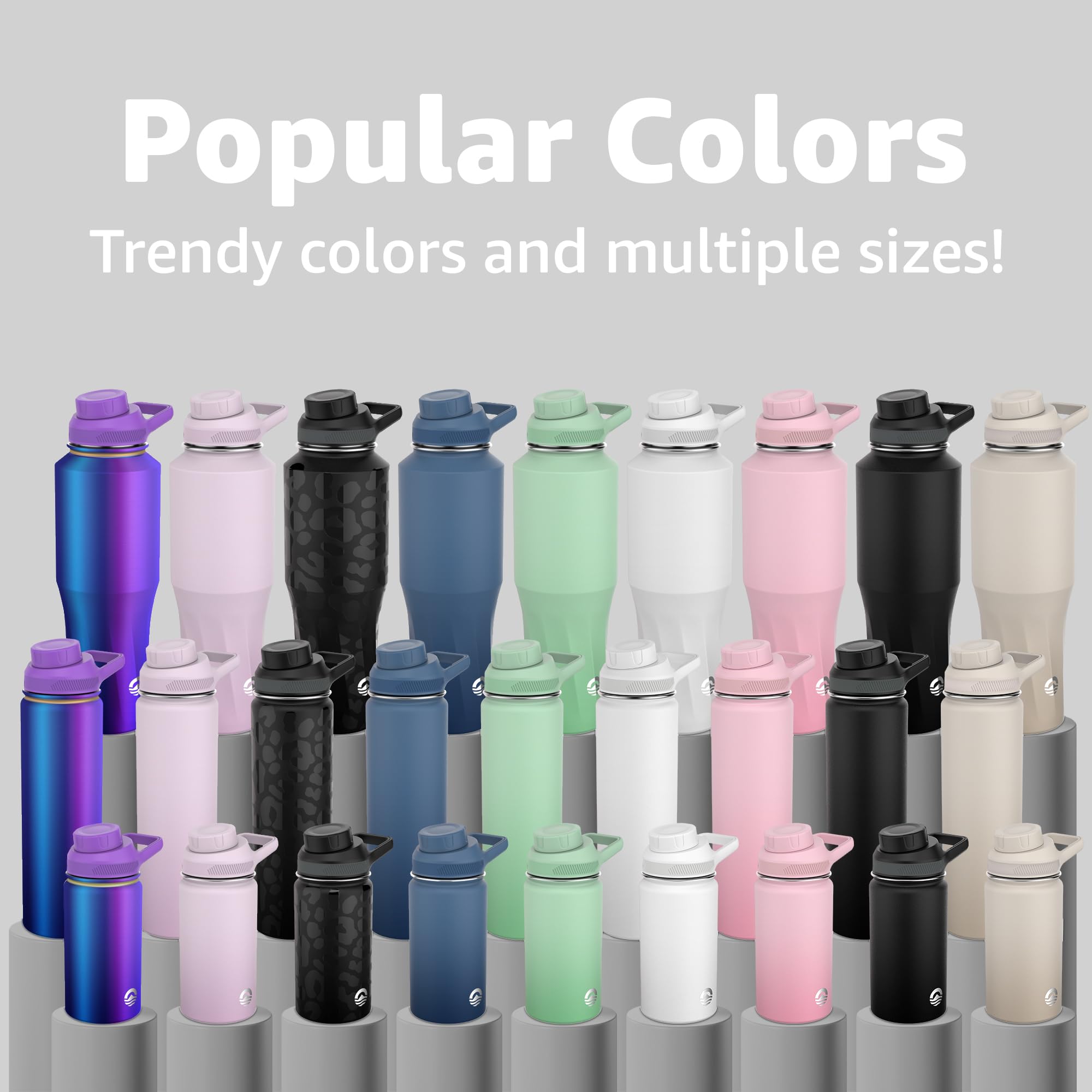 Water Bottle  Compatible With Popular Flavor Cartridges , Leak Proof, Double-Walled