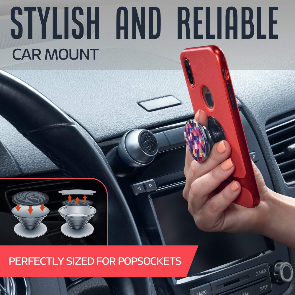 Caw.Car Accessories Universal Car Phone Mount Magnetic - All-Metal Iphone Car Mount For Any Smartphone Or Gps - Truly One-Handed Cell Phone Holder For Car Dashboard