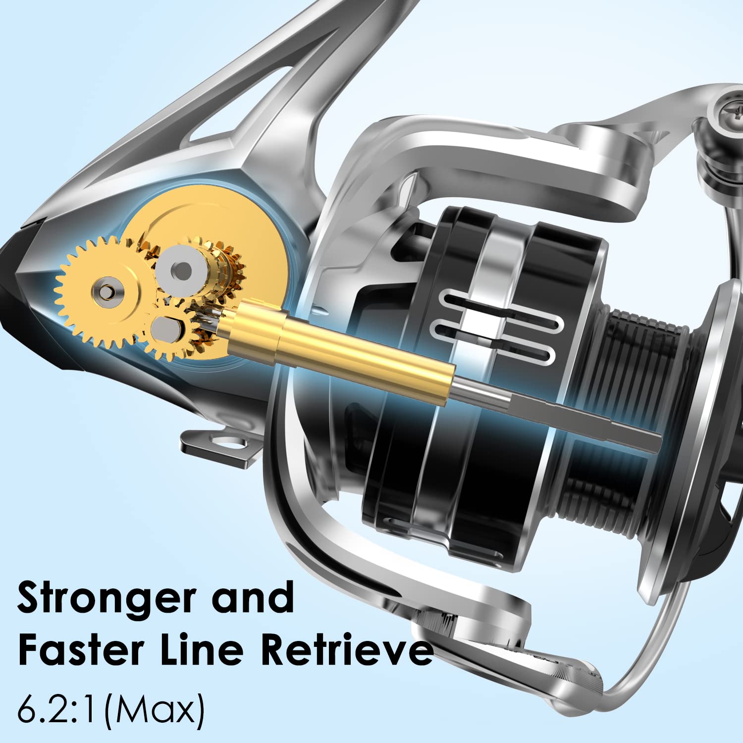 Tempo Travel Fishing Reels Spinning Vertix 10+1 Bb 6.2:1 High Gear Ratio - 20Lbs Drag Max Carbon Fiber Perfect For Freshwater Bass Catfish Spinning Reels