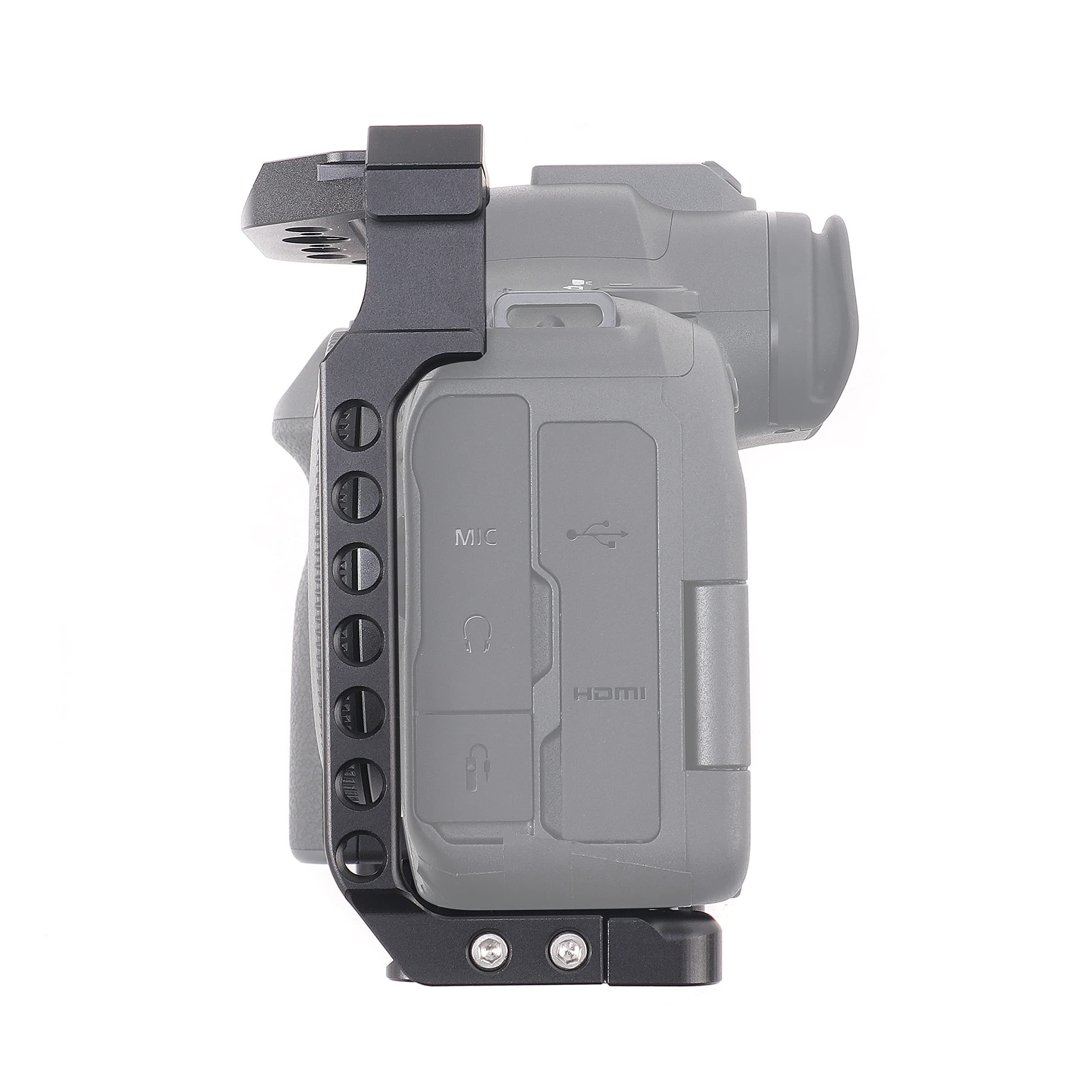 Focusfoto Camera Cage +Top/Side Handle Grip Kit For Canon Eos R6 Mark Ii Mirrorless Camera, Aluminium Alloy Stabilizer With Cold Shoe, 1/4" Screw Mouting, Arrl 3/8" Locating Hole For Video Filmmaking
