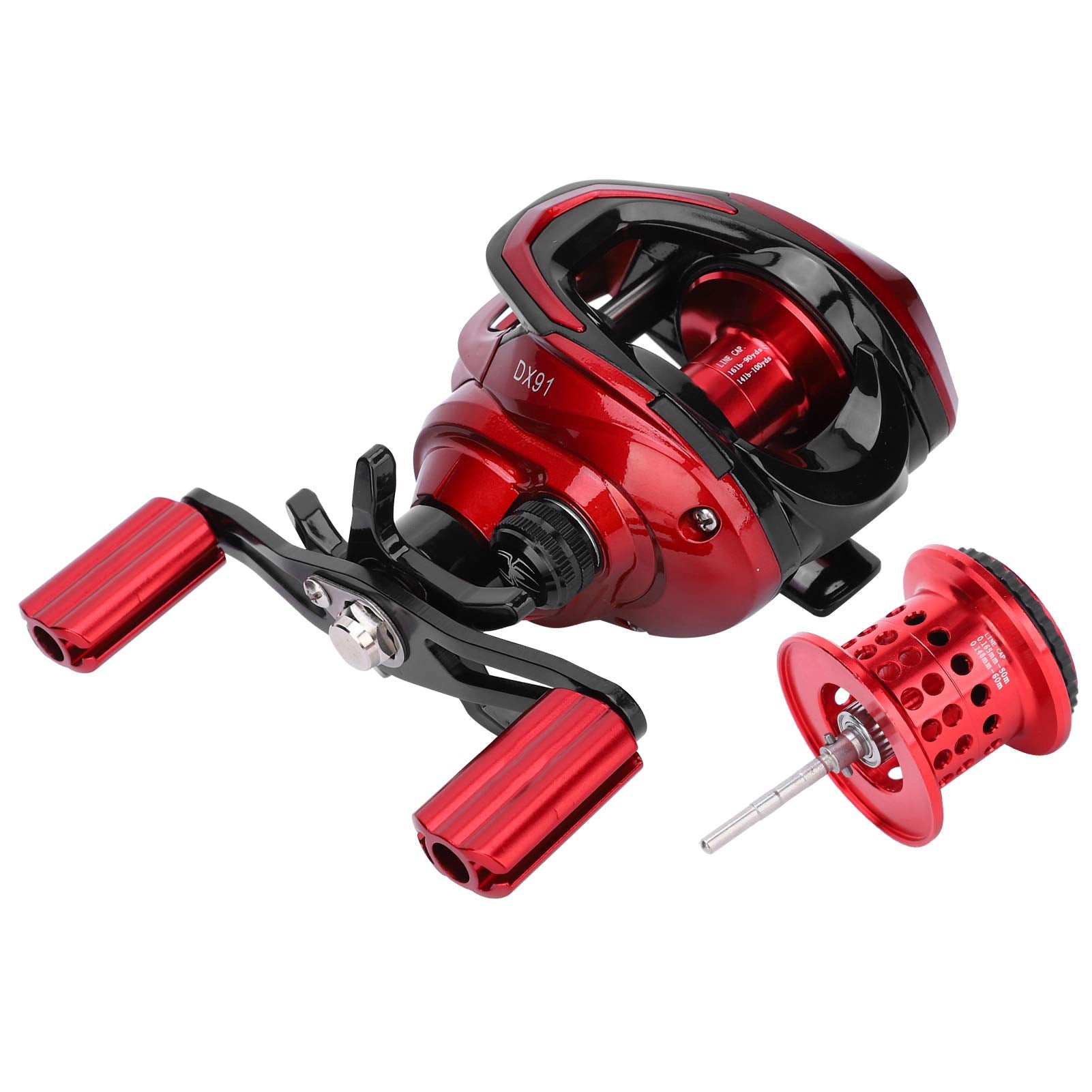 Sungooyue Baitcasting Reel, 18+1 Bearing 6 Gear Centrifugal Magnetic Dual Brake 7.2:1 Gear Ratio Casting Baitcasting Fishing Reel (Left Hand)
