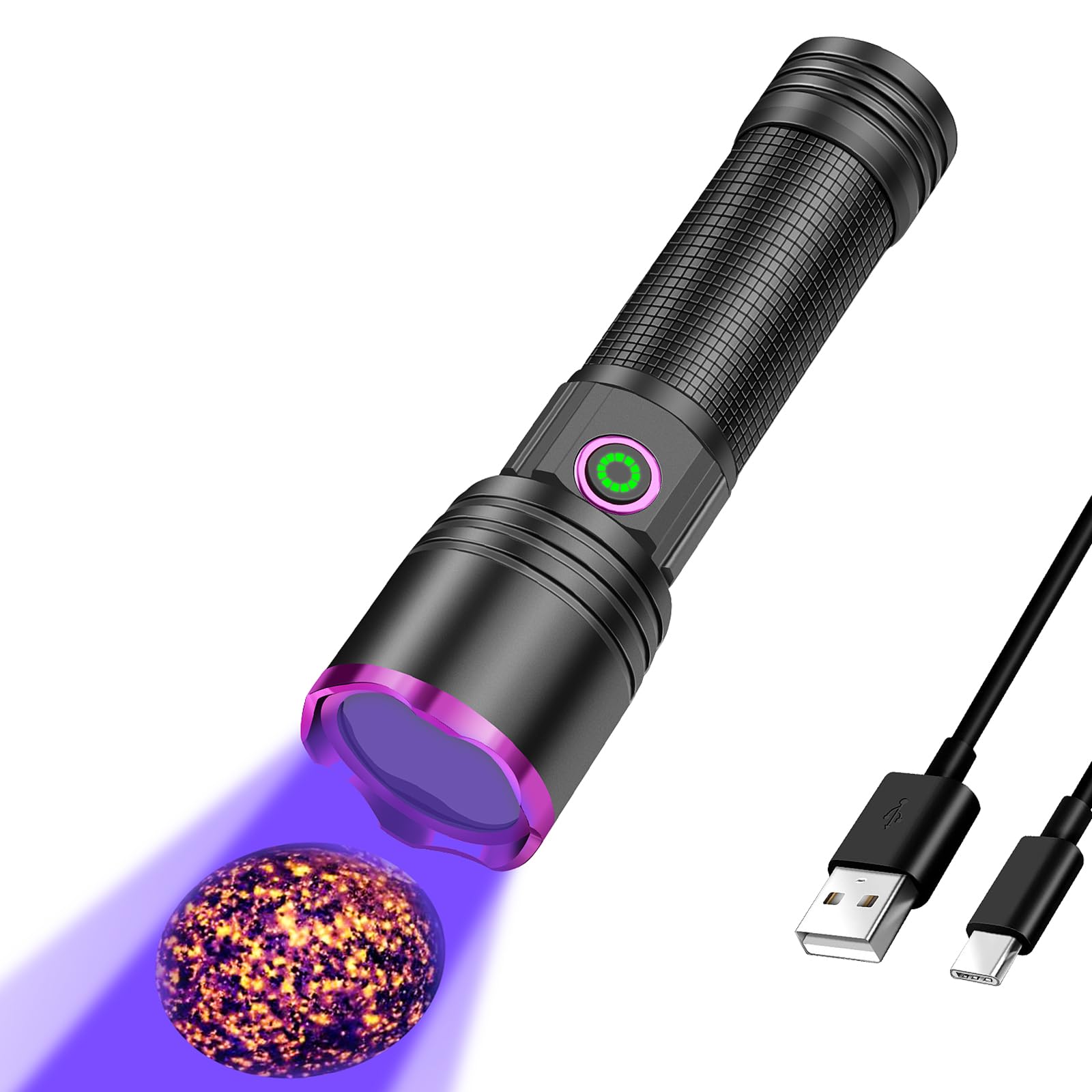 Xlentgen 20W Uv Light Flashlight 365Nm, Black Light Ultraviolet Flashlights, For Resin Curing Fishing, Dry Glue, Minerals Ringworm, Fluorescent, Scorpion, Rockhounding, Pet Urine Detector