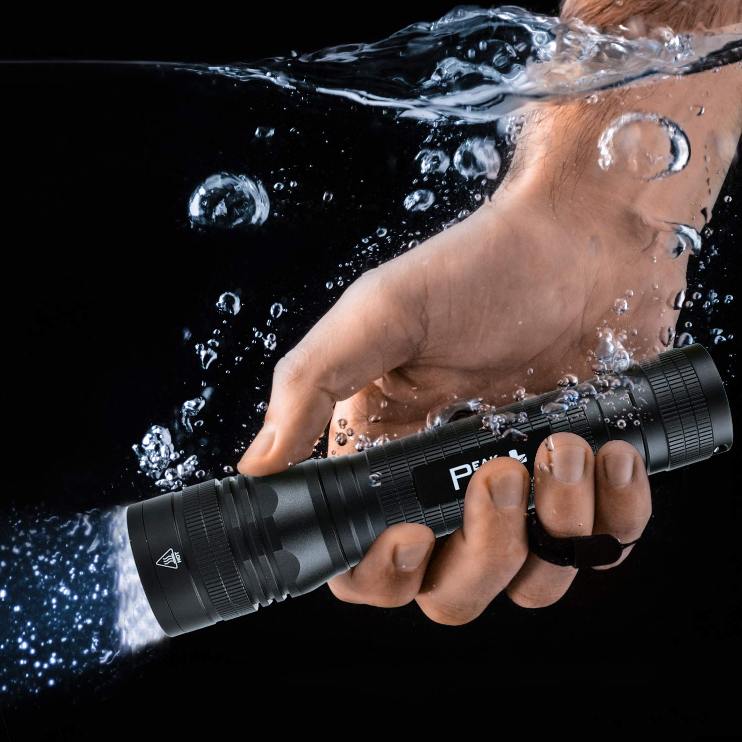 Peakplus High Powered Led Flashlight Lfx2000, Brightest High Lumen Light With 5 Modes, Zoomable And Water Resistant, Best Flashlights For Camping, Dog Walking And Emergency