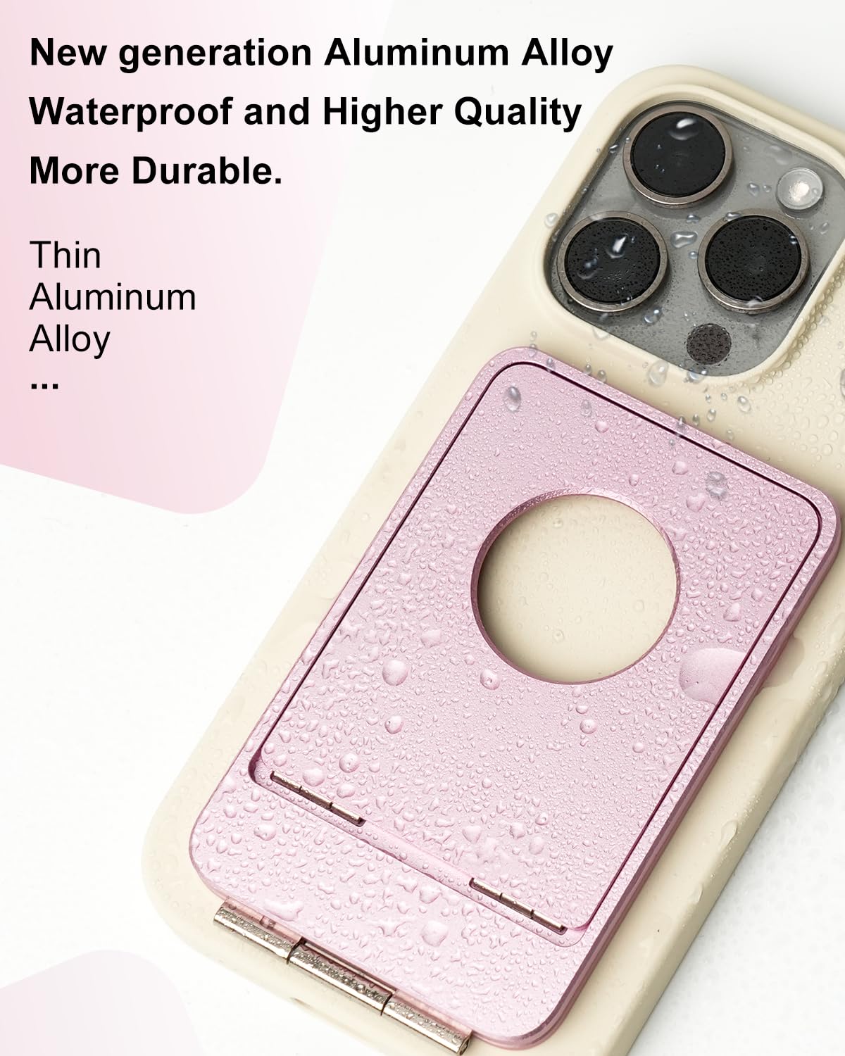 1St Idea Phone Tripod Stand, Aluminum Alloy Mini Tripod Compatible With Magsafe Iphone 16/15/14/13/12 Series, Foldable Strong Magnetic Phone Stand, Mult-Angle Adjustment Selfie Stick (Pink)