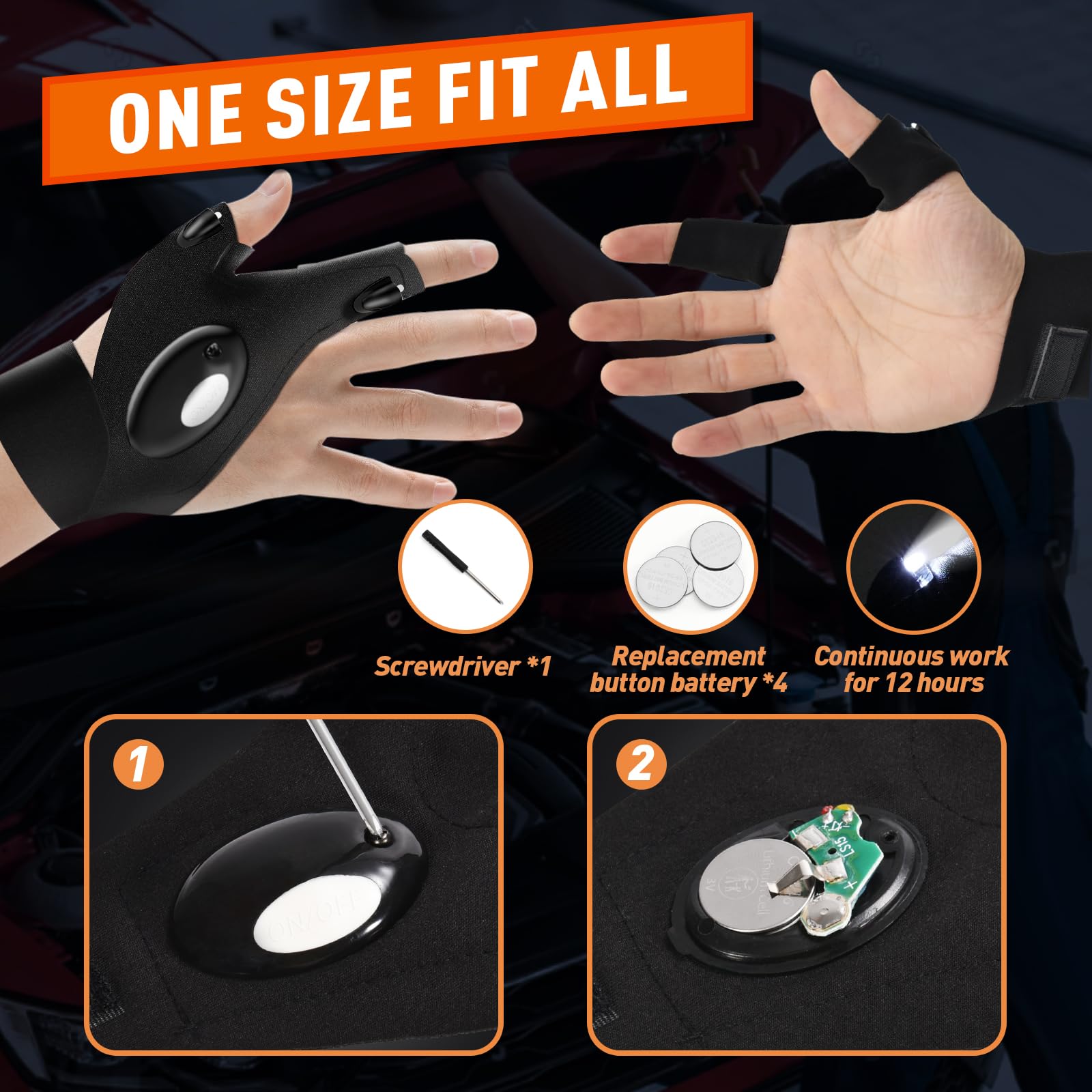 Lenski Father'S Day , Flashlight Gloves Dad  For Fathers Day,  For Dad Who Wants Nothing, Birthday  For Men Him Husband Father, Cool Gadgets For Men