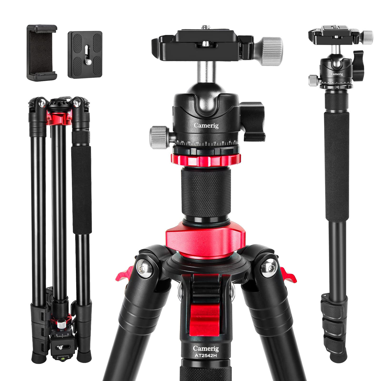 Camerig Camera Tripod, 78.7" Tripod For Camera, Aluminum Professional Camera Tripods & Monopods Load Up To 17.6 Lbs