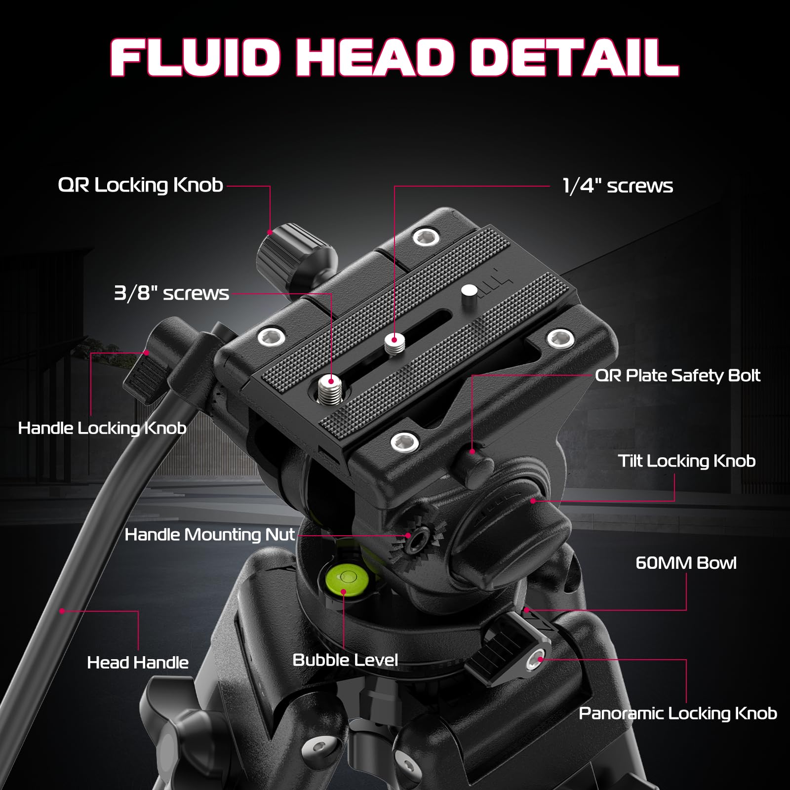 Ulanzi Mt-81 Camera Video Tripod With 360 Degree Fluid Head, 61Inch/155Cm Heavy Duty Aluminum Alloy Camera Tripod Stand, Quick Release Plate Compatible With Dslr Camcorder, Load Up To 17.6Lb/8Kg