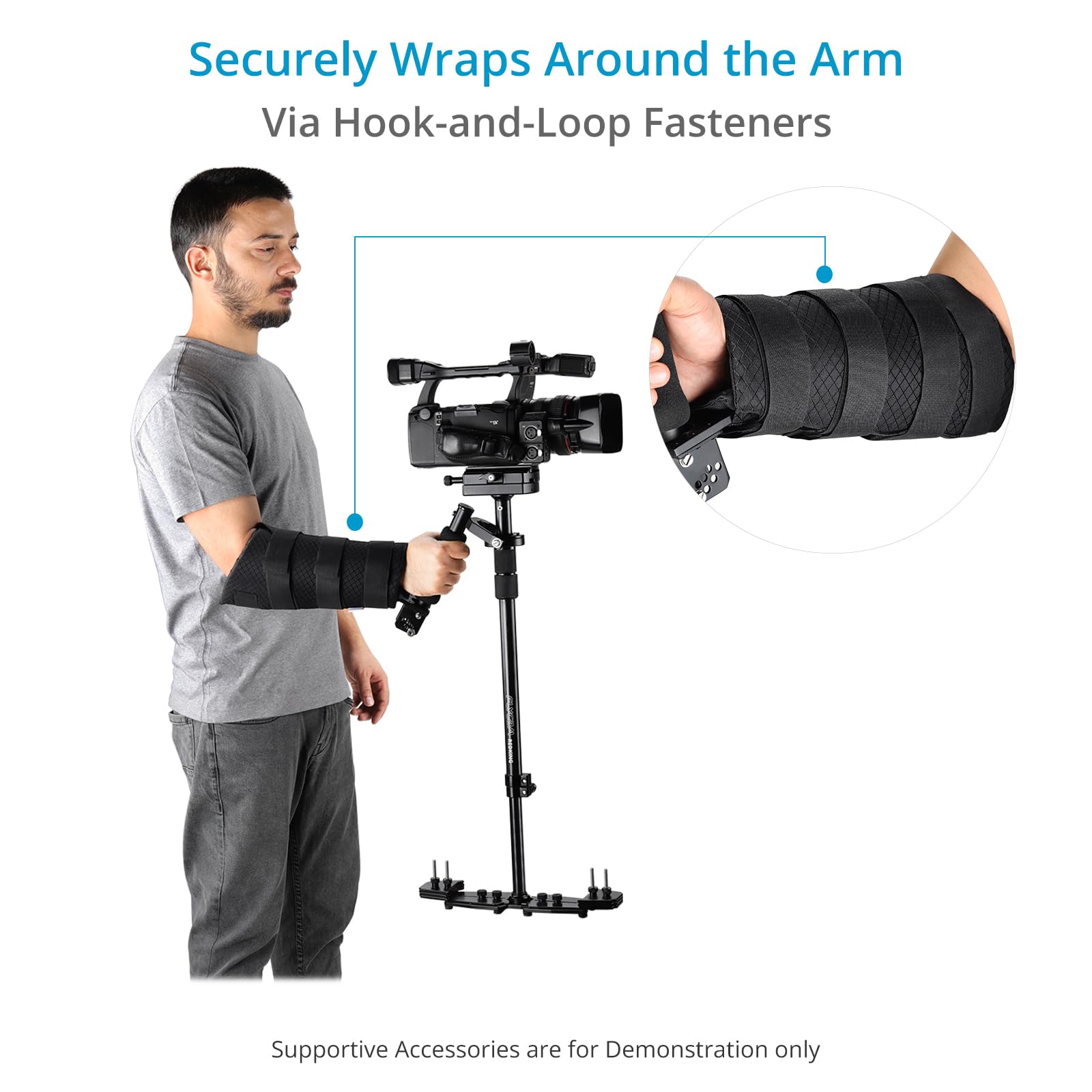 Flycam Arm Brace Support For Video Camera Handheld Stabilizers. Fits Most & 3Rd-Party Stabilizers. 0.72 And 0.85" Post Diameters(Flcm-Ab)