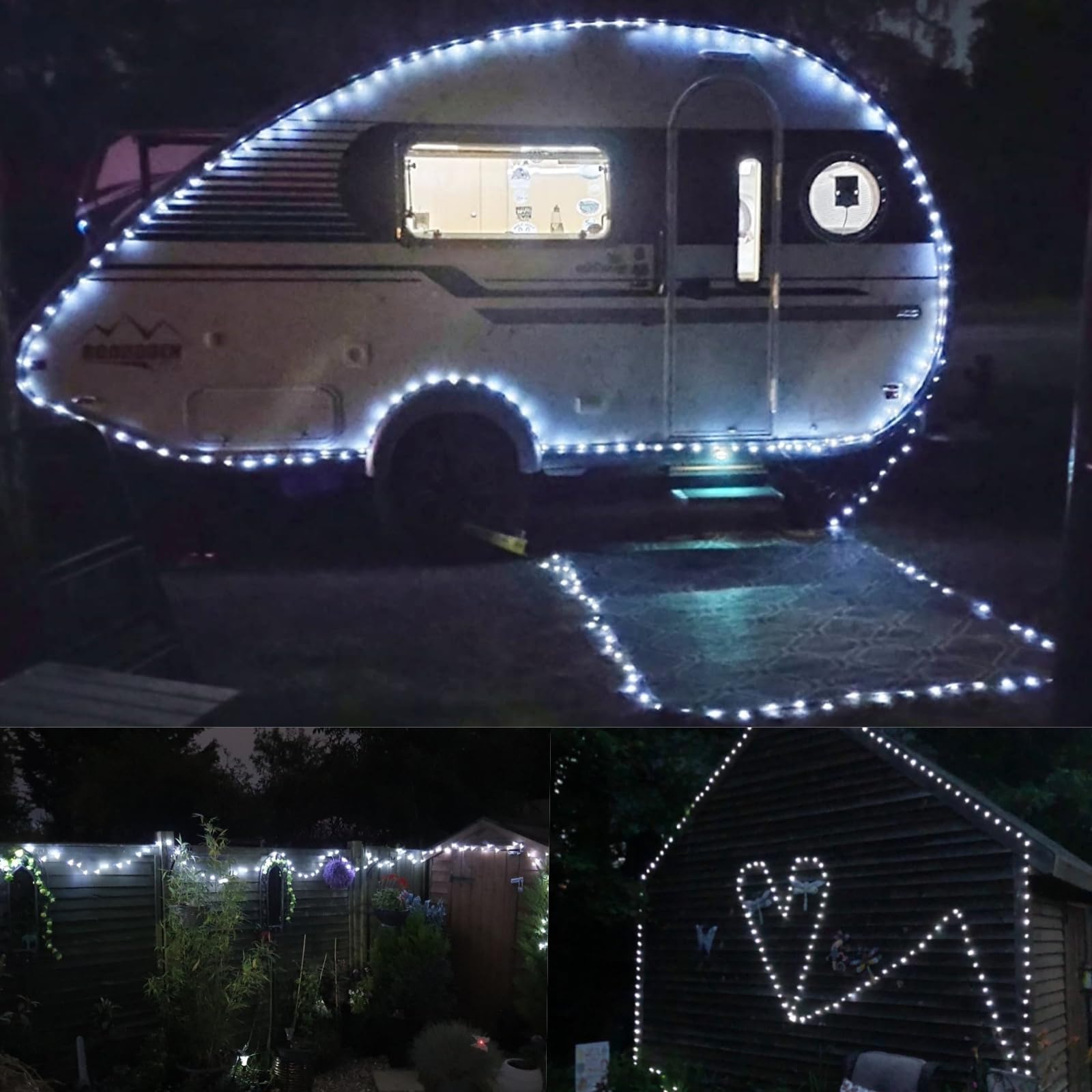 Qitong 2 Pack Pvc Solar Fairy Lights, Each 33Ft 100 Led String Lights Outdoor Waterproof, 8 Modes White Solar Lights