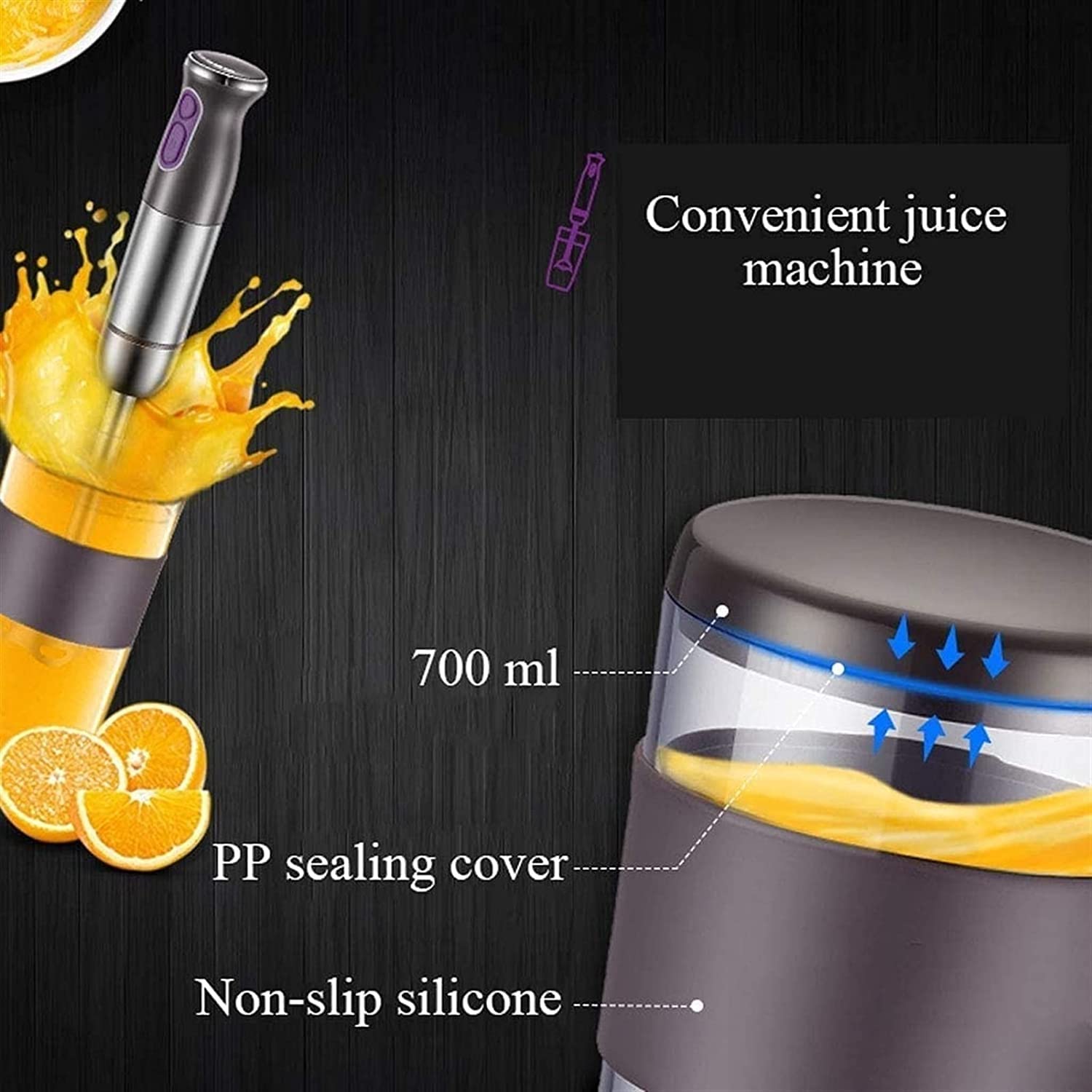 Kaabeto Multifunction Hand Blender, Smart Stick 800W, 12 Speed And Turbo Mode, 5-In-1, Titanium Steel Blades, With Whisk, Chopper/Grinder Bowl And Beaker/Measuring Cup