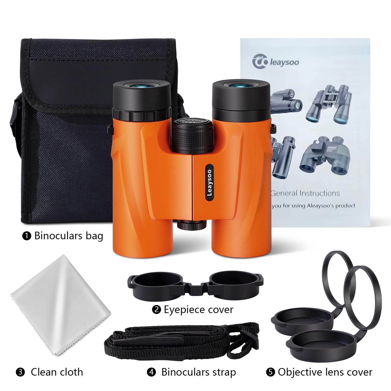 Leaysoo Compact Binoculars For Adults & Kids, High Powered Small Binoculars, Bak-4 Fmc Clear Low Light Vision, Waterproof For Bird Watching, Concerts, Cruise Ship