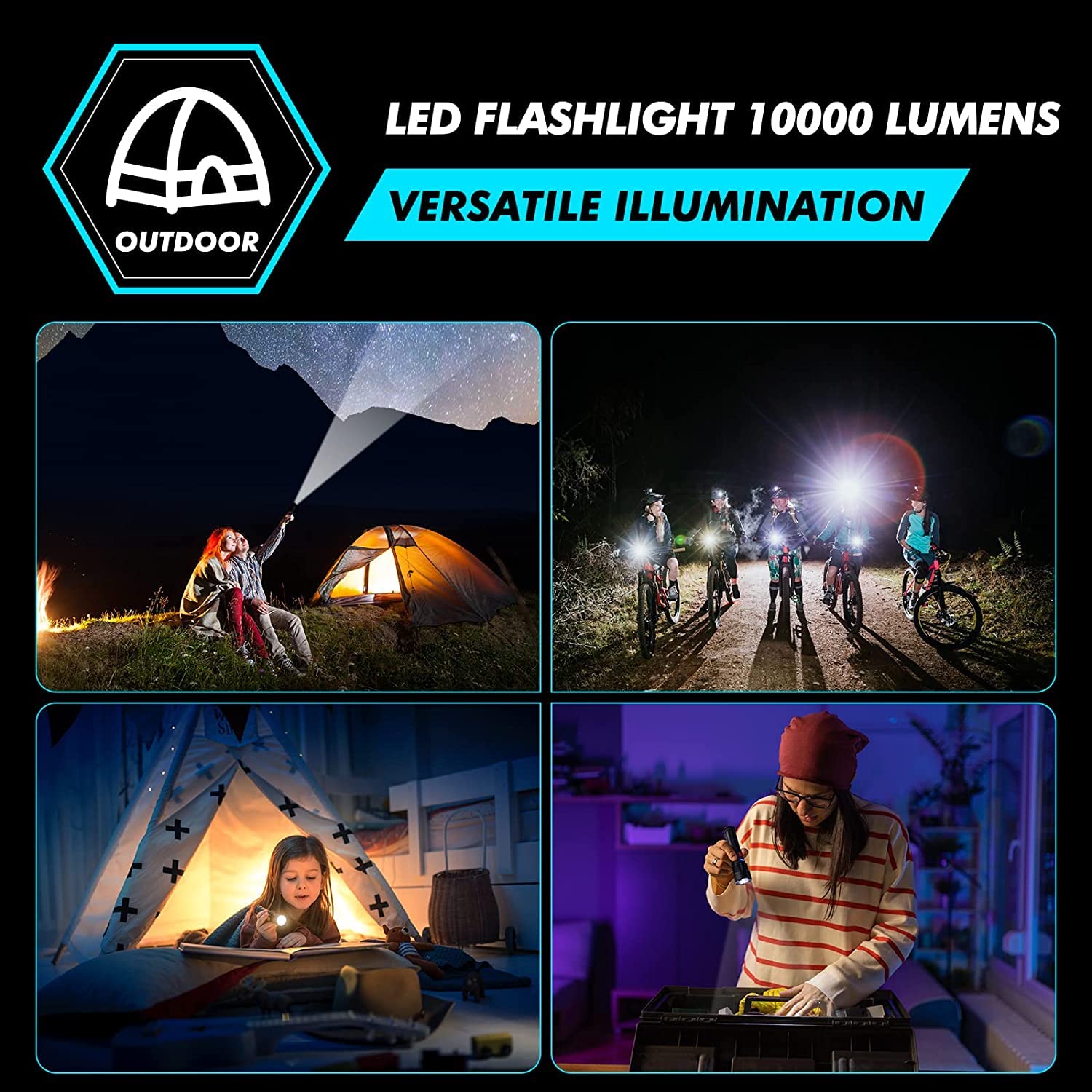 Piknroll T5 Flashlights Rechargeable 3500 High Lumens, Super Bright Pocket Flashlights 5 Modes, Powerful Flashlight Usb-C Rechargeable, Compact Led Flashlight Waterproof For Home, Outdoor
