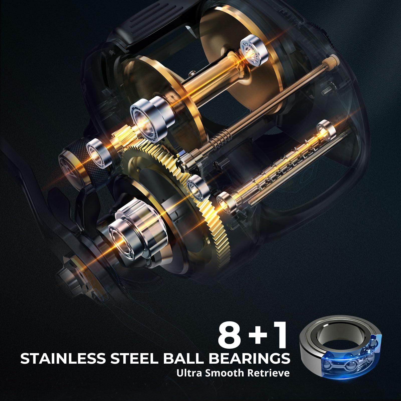 Piscifun Alijoz 400 Baitcaster Fishing Reel, 38Lbs Max Drag Aluminum Alloy Frame Baitcasting Reel, Available In 6.6:1/8.1:1 Gear Ratio, Freshwater And Saltwater Low Profile Casting Reel For Musky