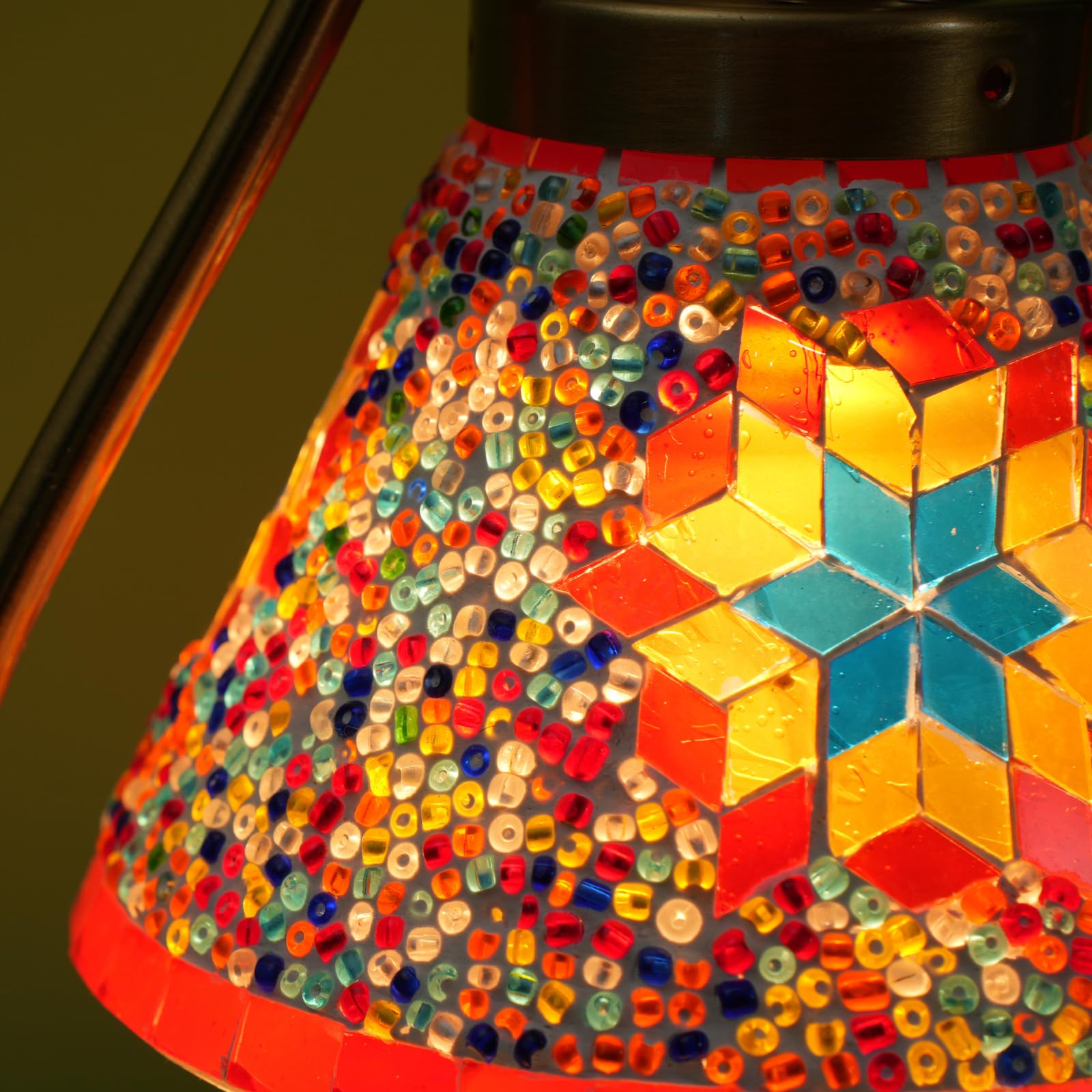 Cautomart Turkish Table Lamp, Mosaic Lamp, Wax Warmer, Moroccan Mosaic Lamps, Antique Design, Adjustable Brightness，Suitable For Mood Lighting For Home Decor