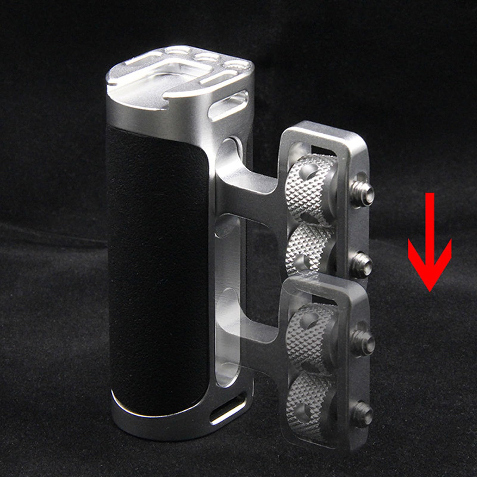 Ashata Mini Side Handle Handgrip, Camera Cage Side Handle, Aluminum Alloy Silicone Universal Up And Down Adjustable Handle Grip With 1/4 Screw Cold Shoe Mount For Photography (Silver)