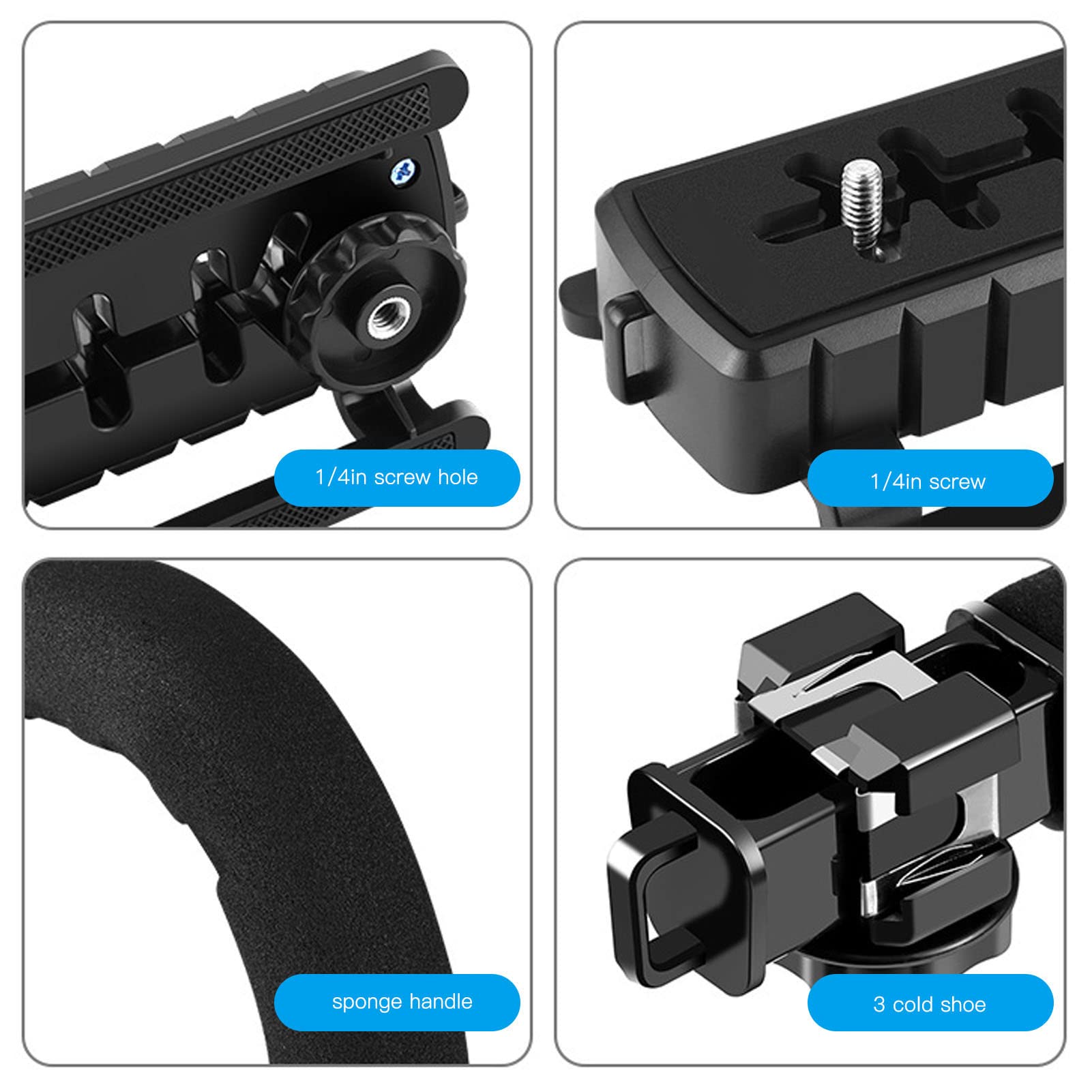 Ritoeasysports Video Camera Grip Handheld Photo Stabilizer Camera Action Stable Handle Portable Camera Holder Photo Micro Movie Accessories