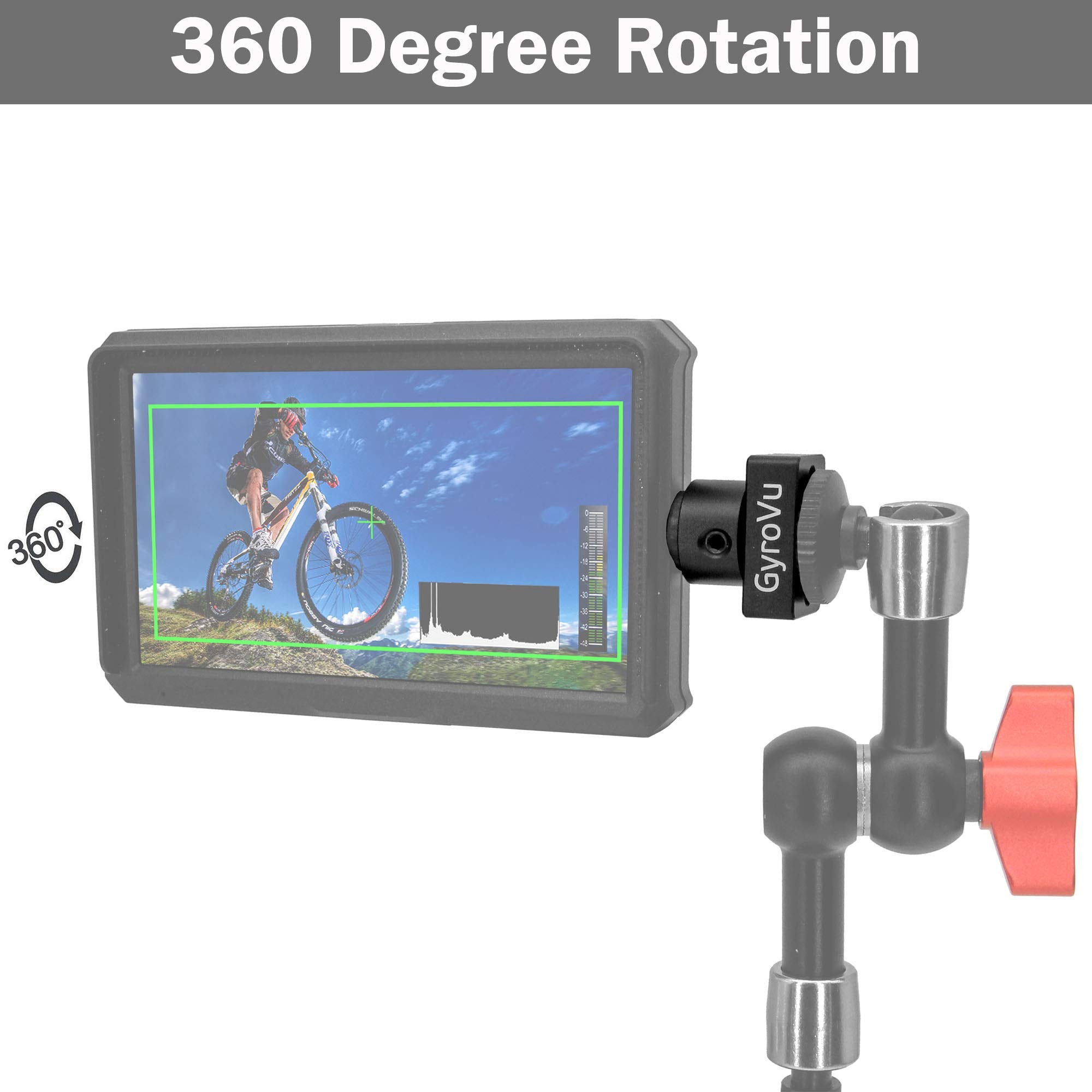Gyrovu Monitor Mount For Dji Ronin-S With 360 Degree Swivel Mechanism