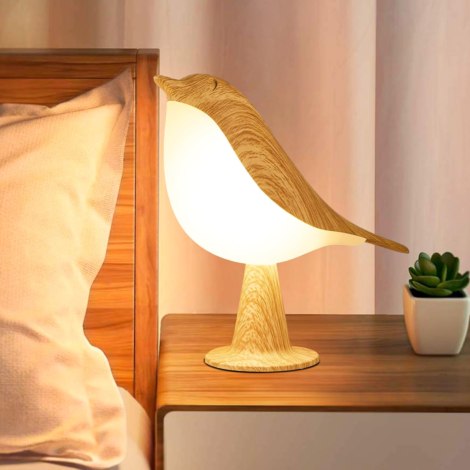 Godenba Small Cordless Bird Lamp, Touch Night Light With 3 Color Temperature/Dimmer Brightness/Touch Sensor/Aroma Diffuser, Rechargeable Battery Hummingbird Lamp For Kids, Bedside, Small Place (1Pack)