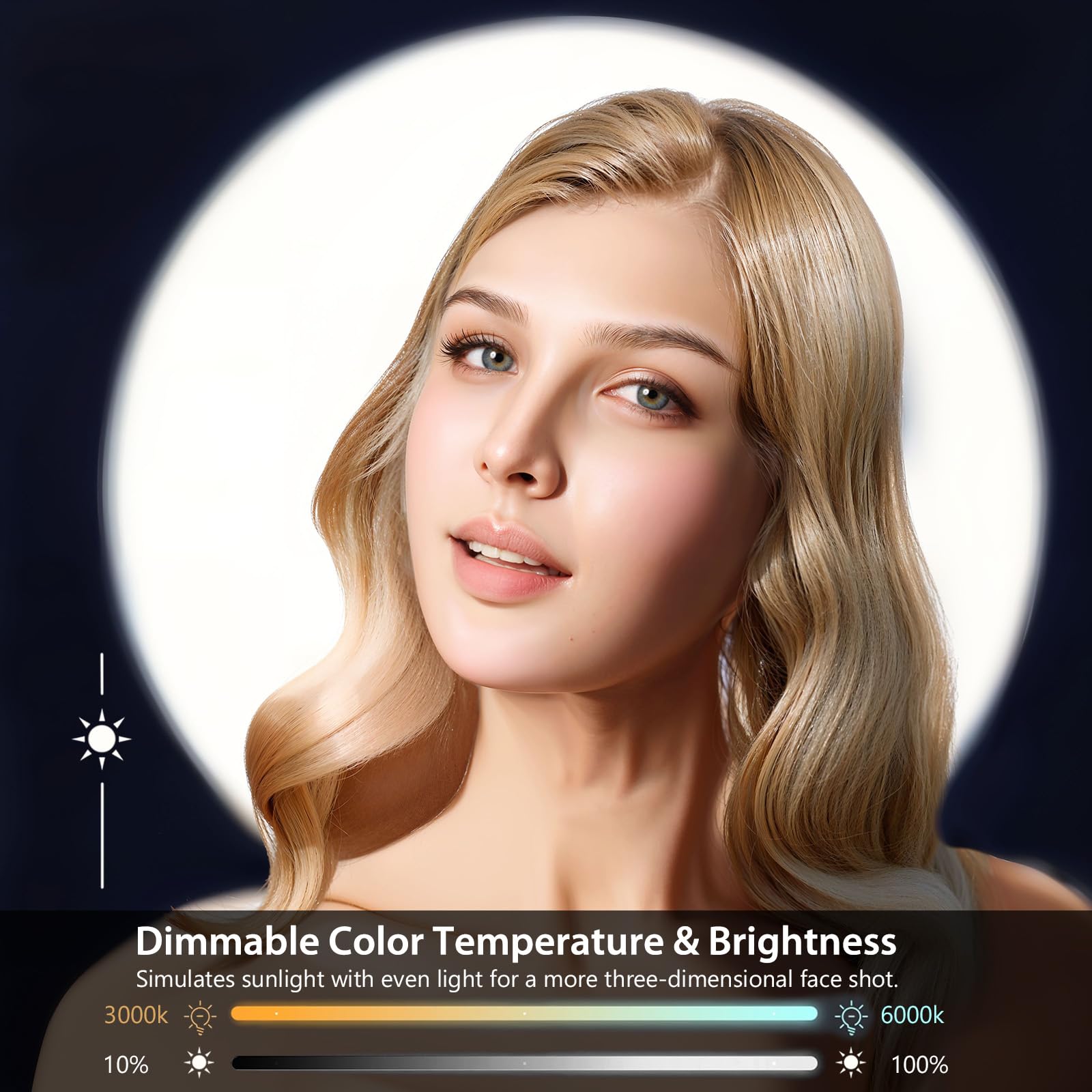 Mactrem 14’’ Large Ring Light With 71" Tripod Stand/Phone Clip,Lcd Display 40W 6000K Full-Screen Selfie Ring Light For Live Stream, Youtube, Tiktok, Video Recording, Makeup,Barber,Tattoo,Photography