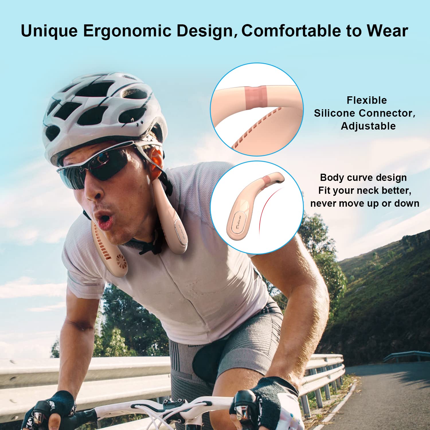 Portable Neck Fan, 6000Mah Rechargeable Personal Fans Lightweight Wearable Fan, Low Noise 3 Speed