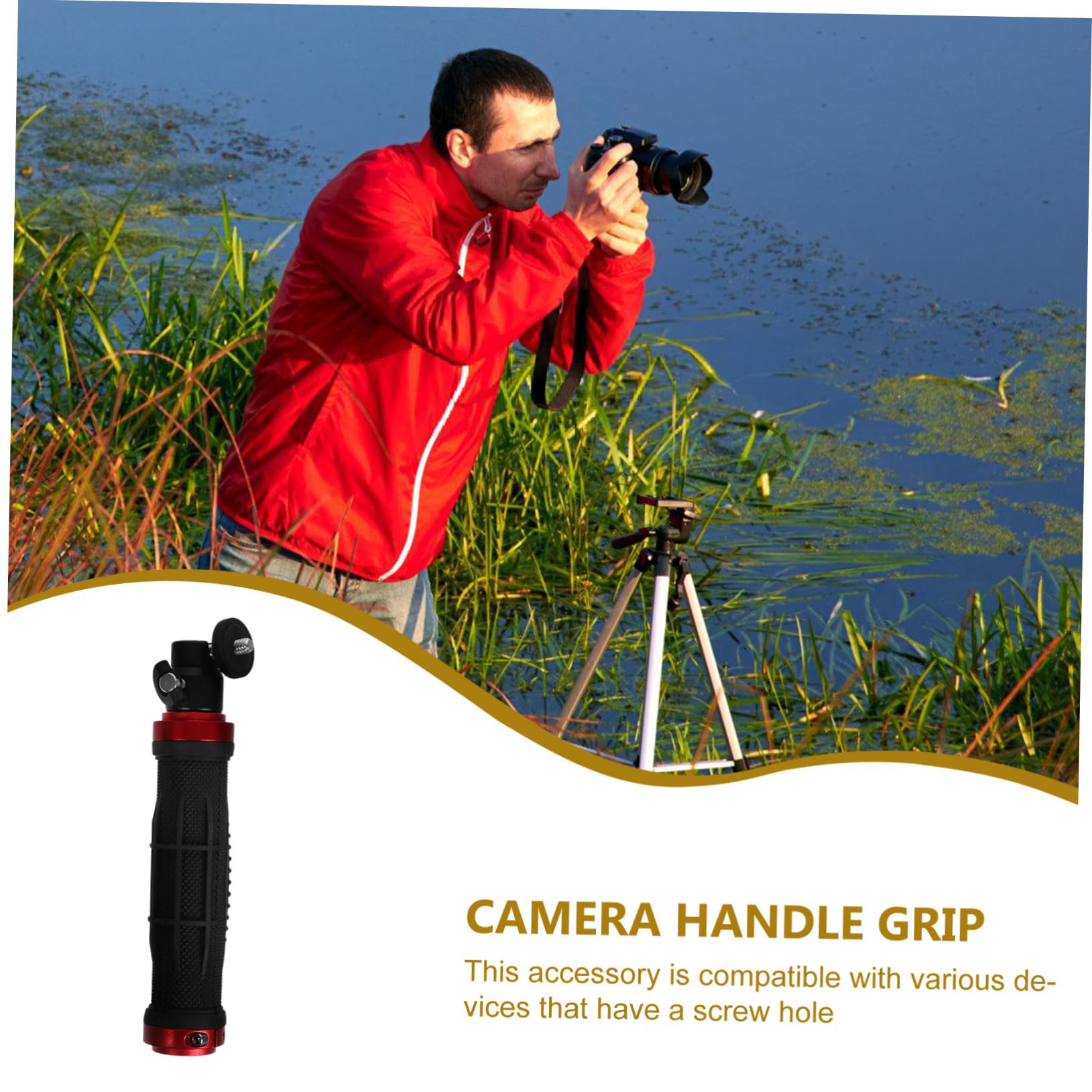 Mikikit Handheld Stabilizer Camera Handle Grip For Travel Compact Digital Video Camera Stabilizer Aluminum Alloy Construction Black