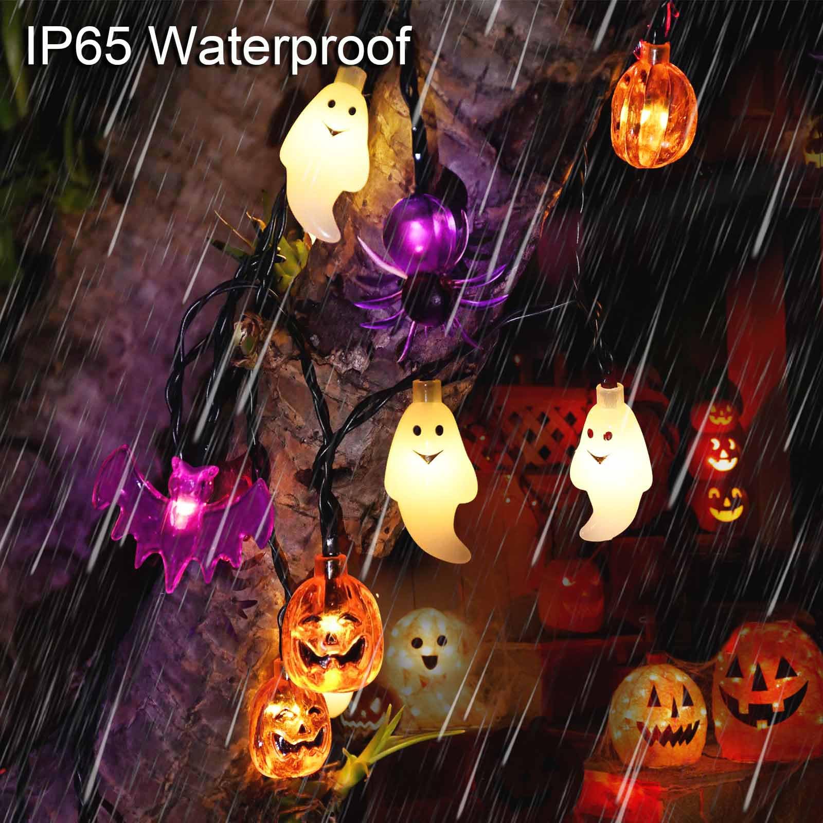 Dontsri Solar Powered Halloween Lights, 40 Led, 8 Modes, Waterproof, Auto On/Off, Outdoor Use