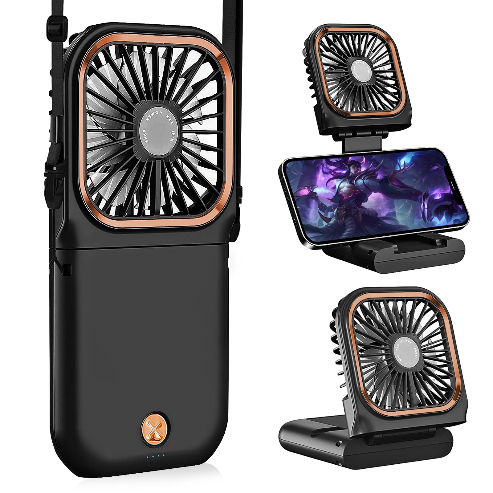 Portable Neck Fan Mini Quiet Handheld Personal Foldable Usb Rechargeable Fan Operated - Koospark