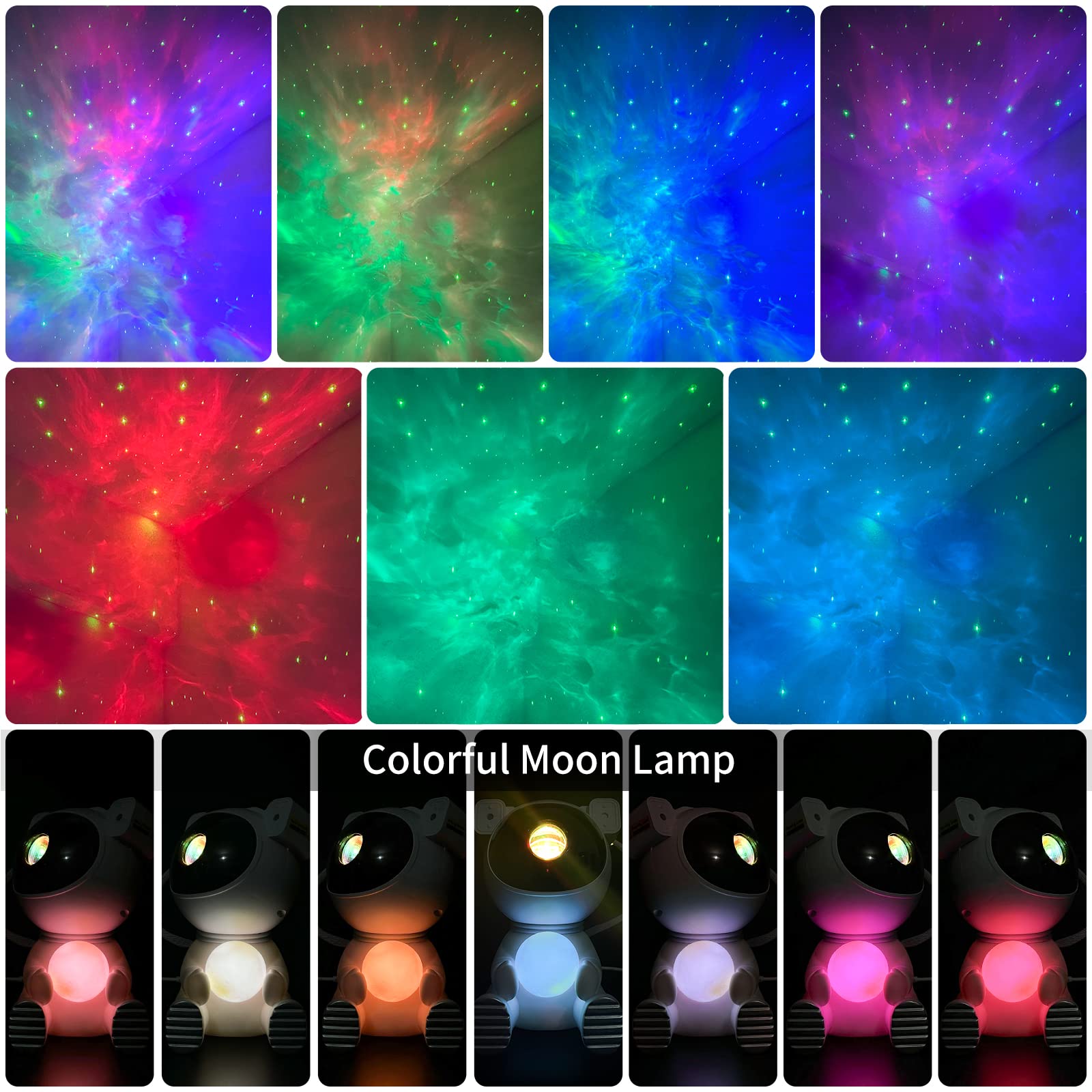Cayclay Astronaut Galaxy Projector, Star Projector With Timer And Remote, Night Light With Moon Lamp, Led Nebula Lamp For Kids Adults, Room Decor  (White)