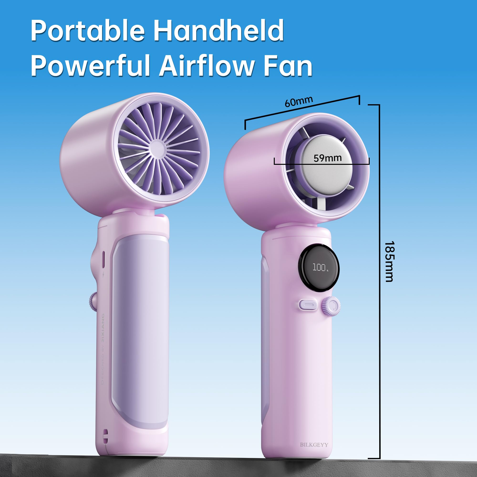 Handheld Fans Desktop High-Speed Turbofan Portable Mini Personal Fan 100 Speed Adjustable Usb