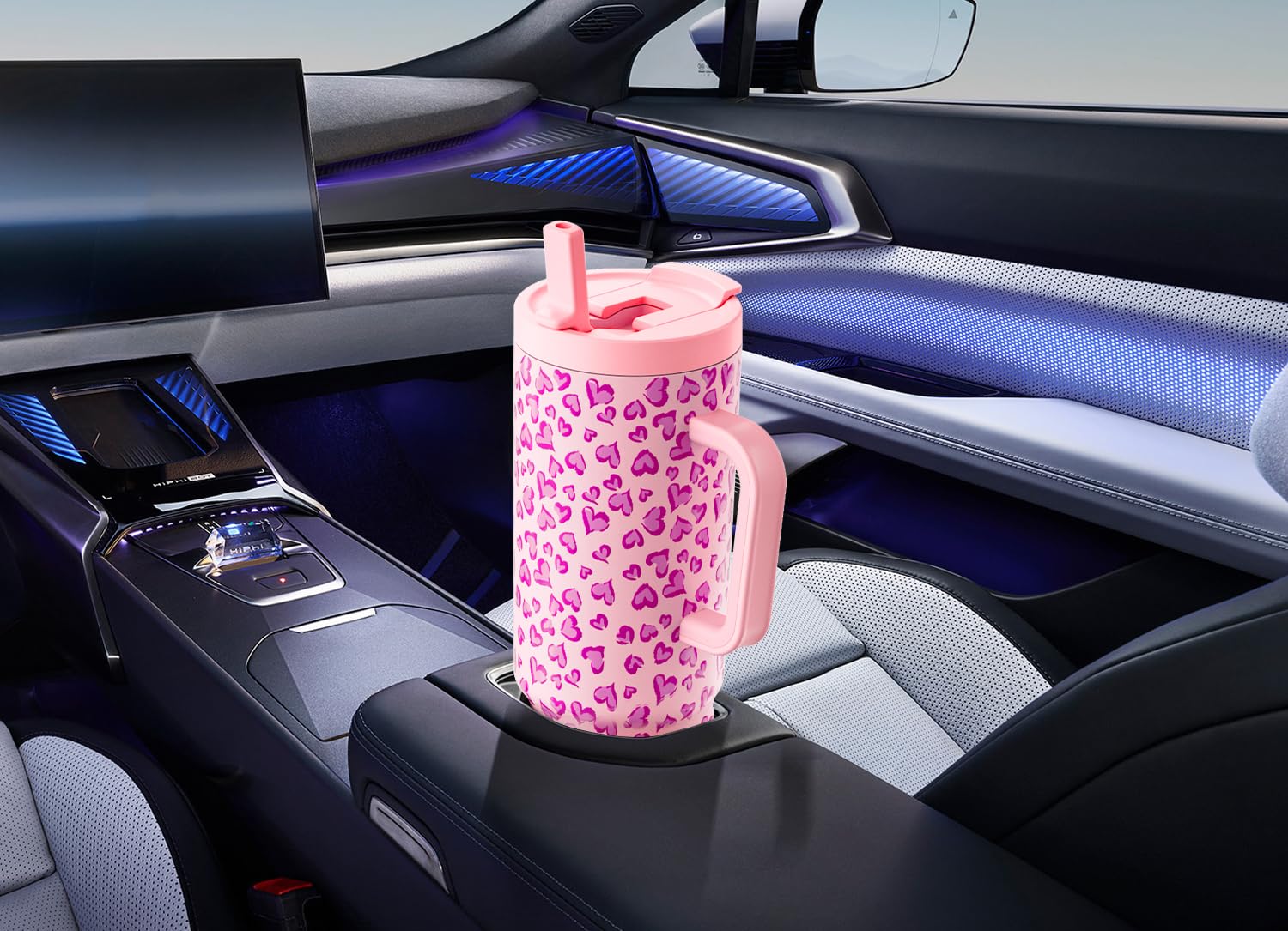 Meoky 40 Oz Tumbler With Handle And Flip Straw, 100% Leakproof Tumbler With Lid And Straw
