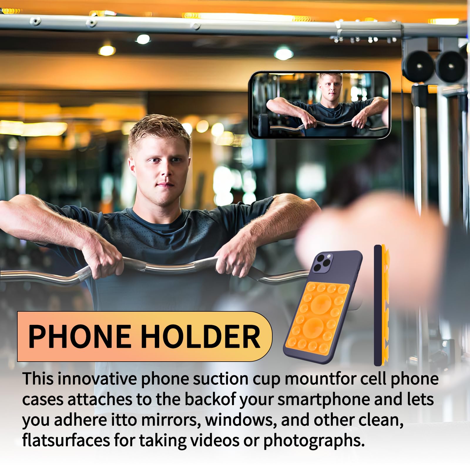 Zyccer Double Sided Silicone Suction Phone Holder Mount,Compatible With Iphone And Android Cases Hands- Mirror Shower Phone Mount Strong Grip Holder (Transparent, Single Sided 1Pcs)