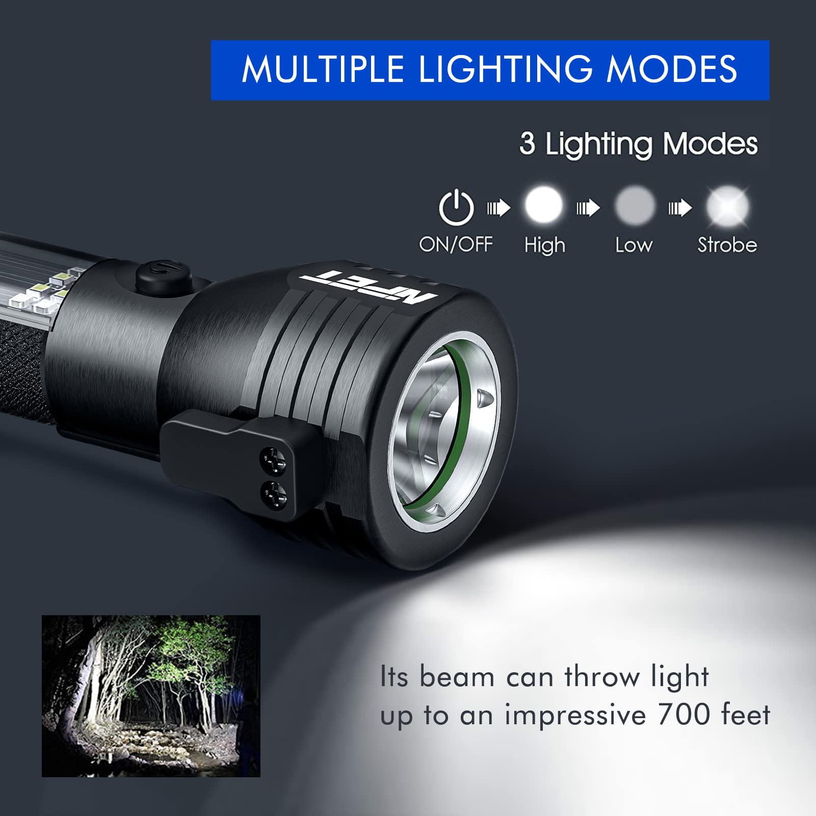 Npet T09 Solar Flashlight Car Flashlight 268 Lumens Led Cob Light Usb Rechargeable Tactical Multi-Function Torch Tool With Window Breaker Seat Belt Cutter Compass