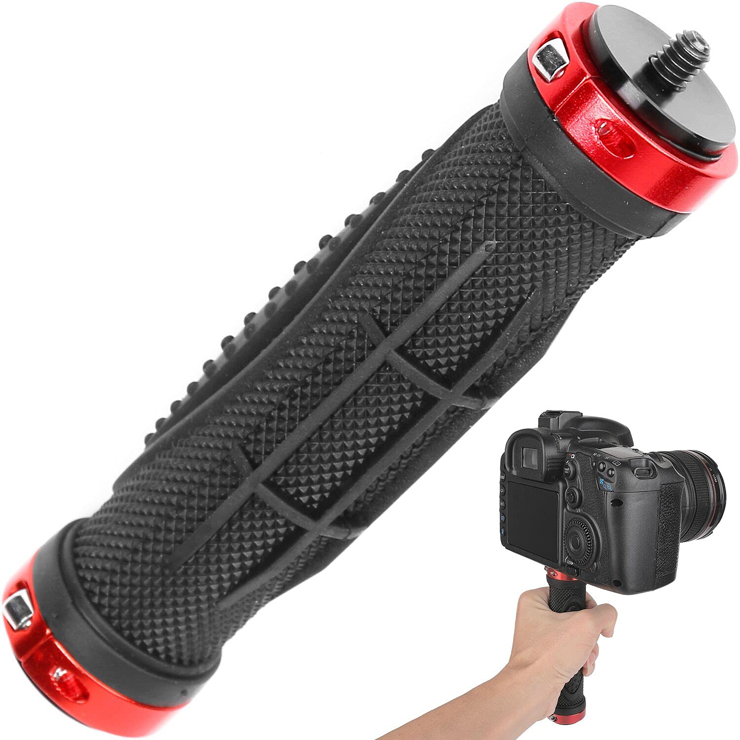 Chromlives Camera Handle Grip Support Mount Universal Handlegrip Camera Stabilizer With 1/4 Inches Male Screw For Digital Video Camera Camcorder Action Camera Led Light Phone