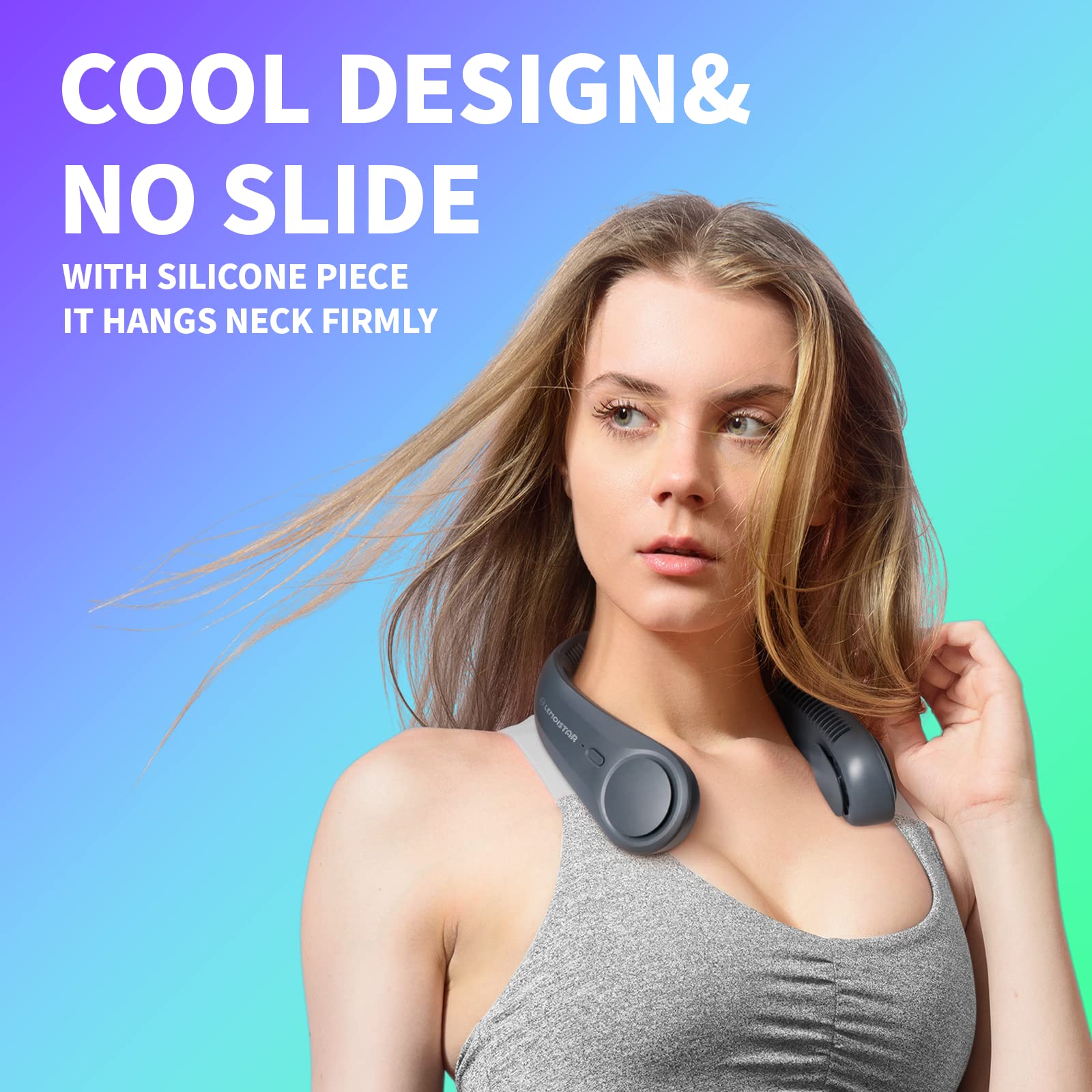 Portable Neck Fan With 3 Motors & 4000 Mah Battery - Hands-Free Wearable Cooling, Usb Rechargeable
