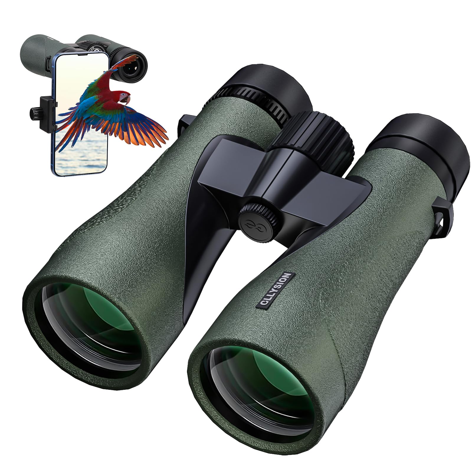 Gllysion 12X50 Professional Binoculars For Adults High Power With Phone Adapter, Hd Binoculars With Bak4 Prisms, Super Bright Lightweight & Waterproof Binocular Perfect For Bird Watching, Hunting, Stargazing