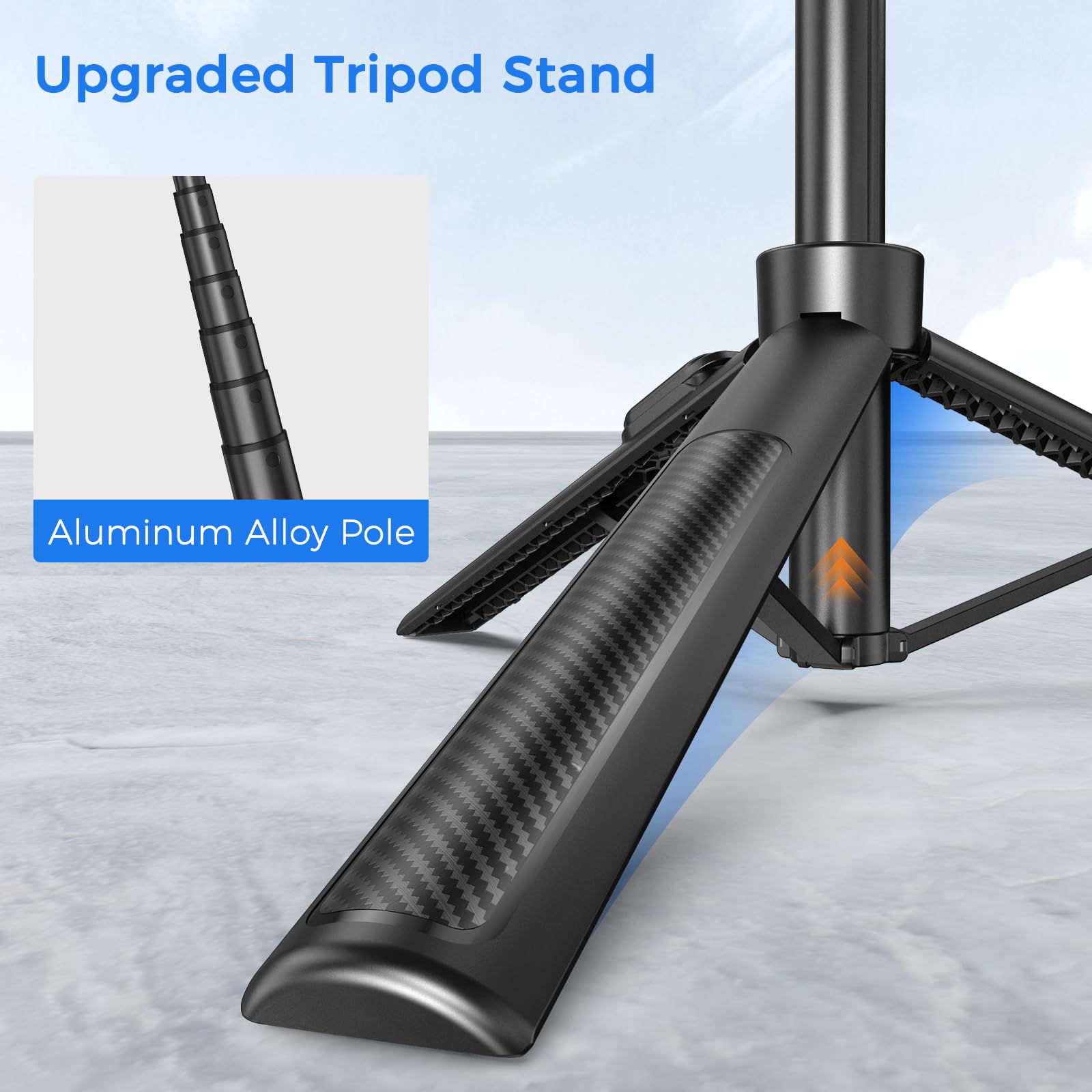 Liphisy Selfie Stick Travel Tripod For Cell Phone With Remote Control And Phone Holder, Extendable Selfie Stick For Iphone, Iphone Tripod For Video Recording, 50 Inch, Black