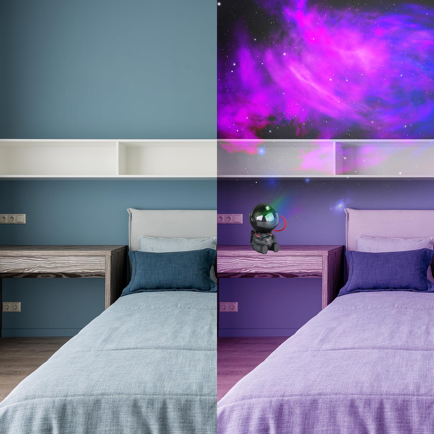 Yxqua Astronaut Star Projector, Star Projector Galaxy Light For Kids，8 Modes Remote And 270° Adjustable Led Lights For Bedroom, Girls Room Decoration, Home Theater, Ceiling, Timer(Original Black)