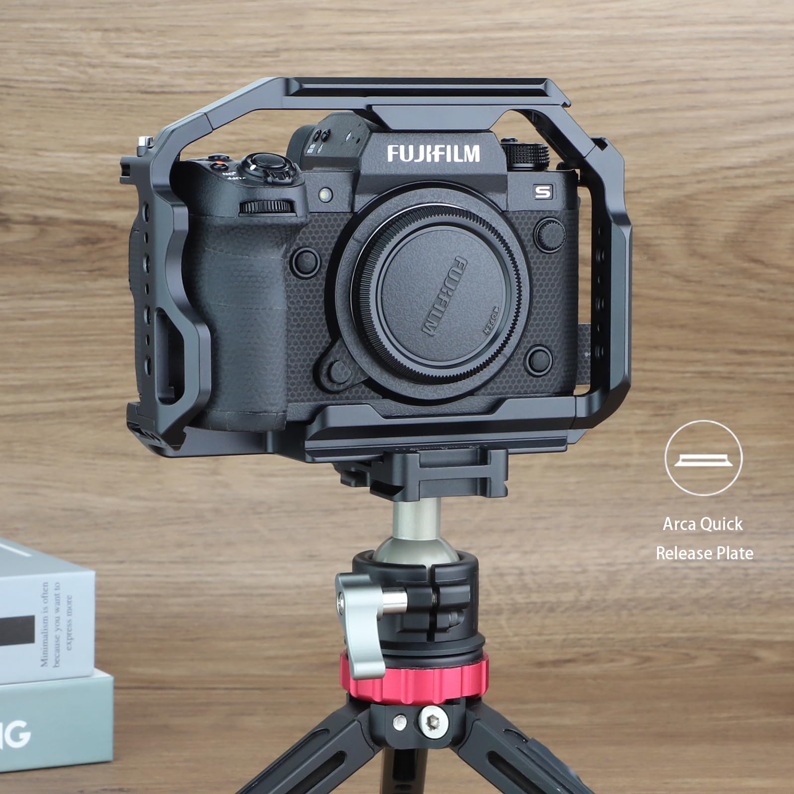Leftfoto Xh2/Xh2S Camera Cage - Aluminum Rig With Arca Base,Nato Rail,Arri Threads Fits Dji Rs Stabilizer-For Fujifilm X-H2/X-H2S Vlog Video Shooting
