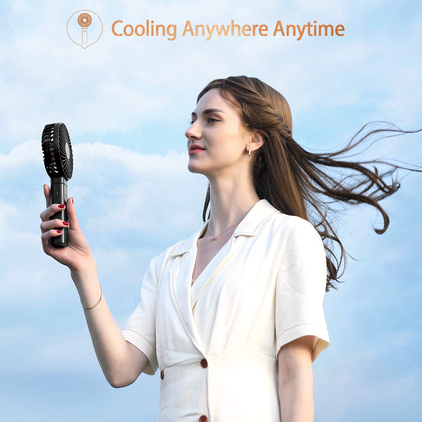 Outxe Funme Portable Handheld Fan 5000Mah Usb Desk Fan Person 4 Speed Settings For Outdoor Travel
