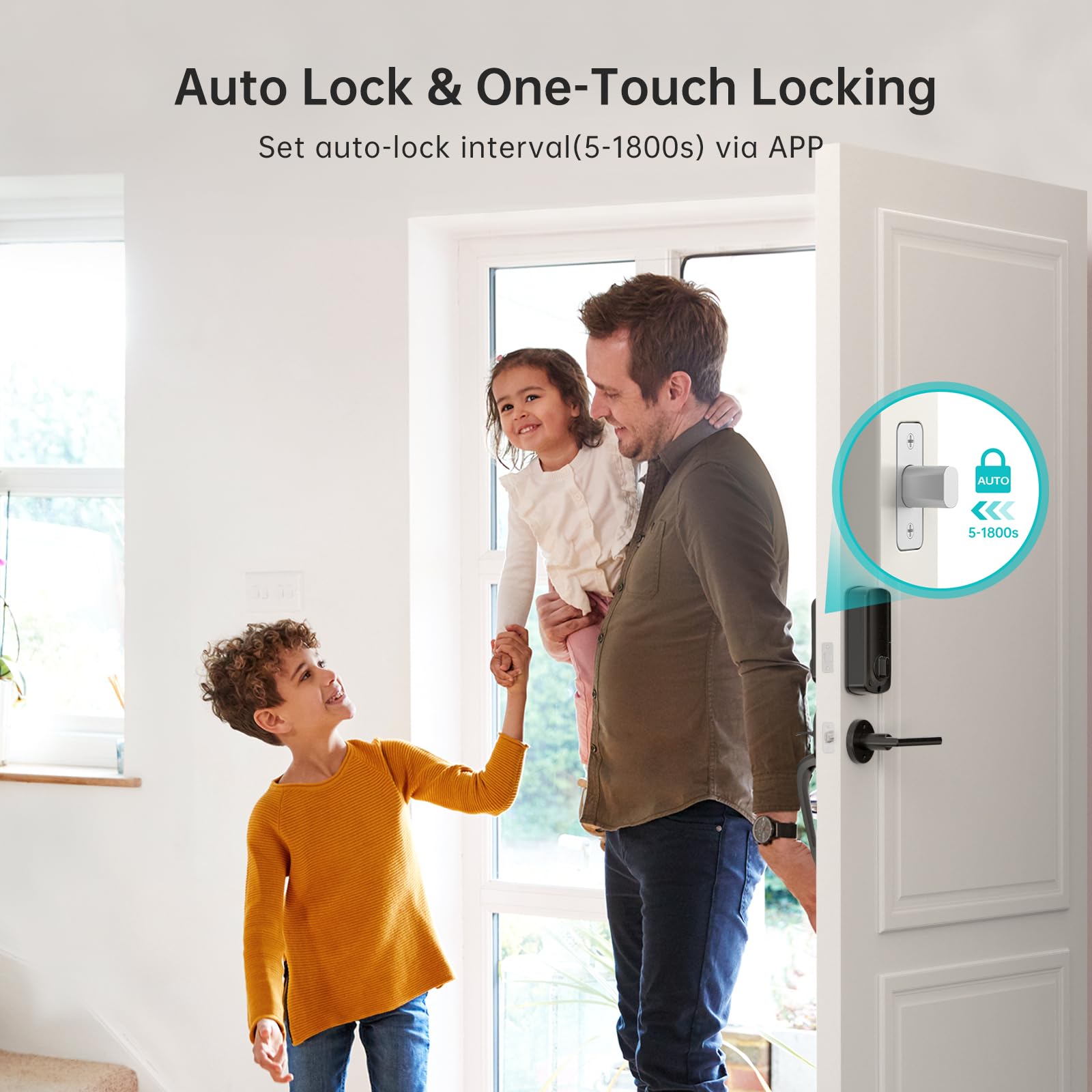 Hornbill Smart Wifi Front Door Lock: Keyless Entry Fingerprint Deadbolt - Alexa Bluetooth Electronic Keypad Door Locks For House Apartment Auto Lock App Remote Control Black