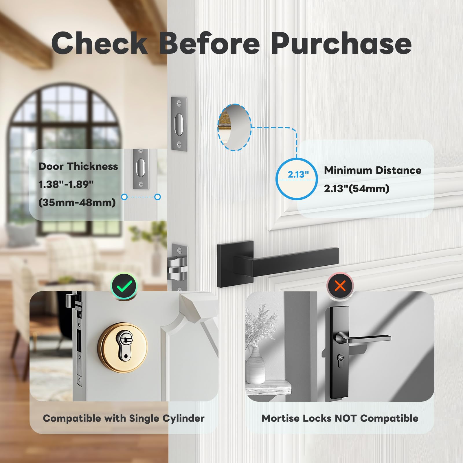 Gguu Smart Lock For Front Door, Keyless Entry Door Locks With Keypad, Fingerprint Door Lock Deadbolt, App Control, Ip53 Waterproof,Easy Install