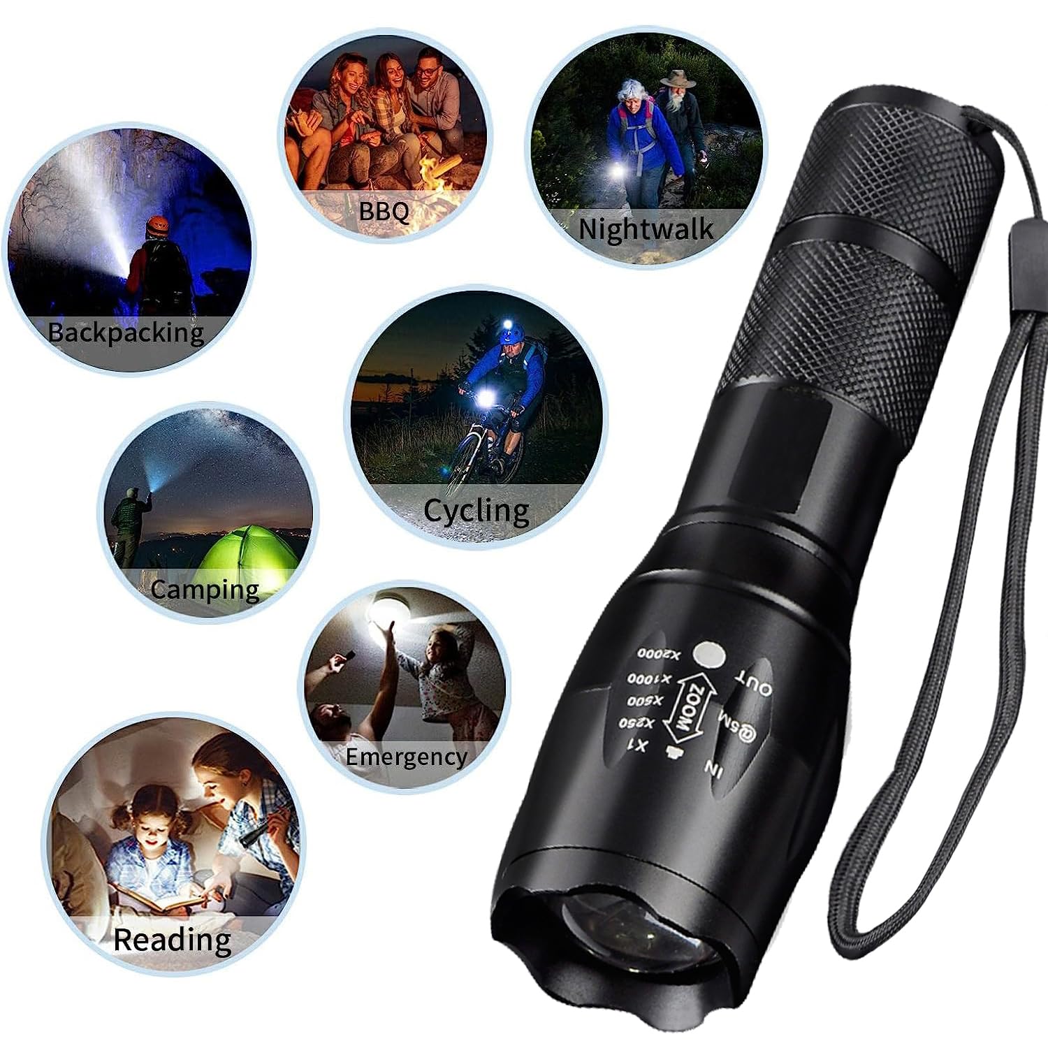 Mviocs 5 Pack Flashlights High Lumens, Powerful Tactical Flashlights With 5 Modes, Waterproof Zoomable Small Led Handheld Flash Light For Home Emergencies Camping Hurricane