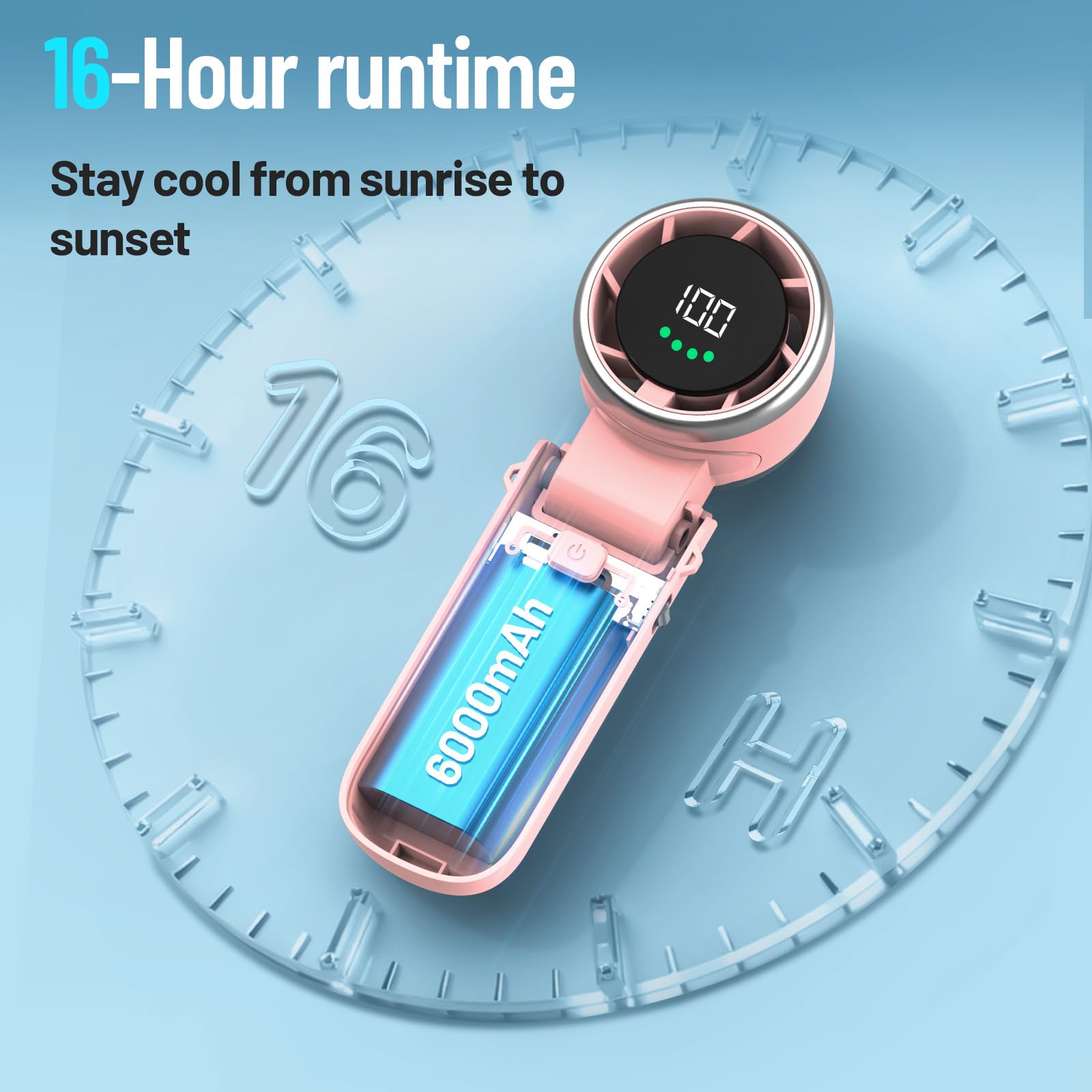 Compact portable fan with adjustable wind speed for all-day comfort and cooling